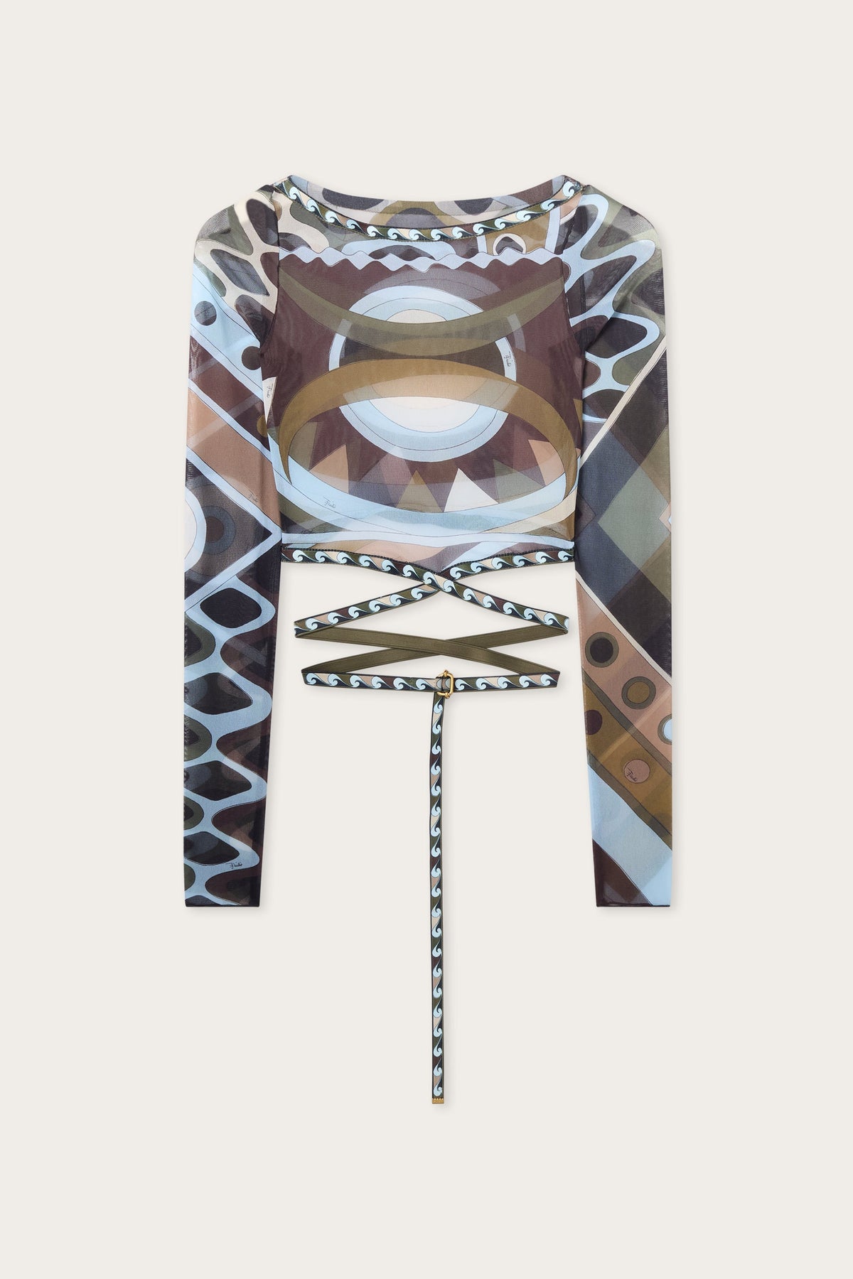 Vivara Print Tulle Crop Top
 WOMAN Pucci