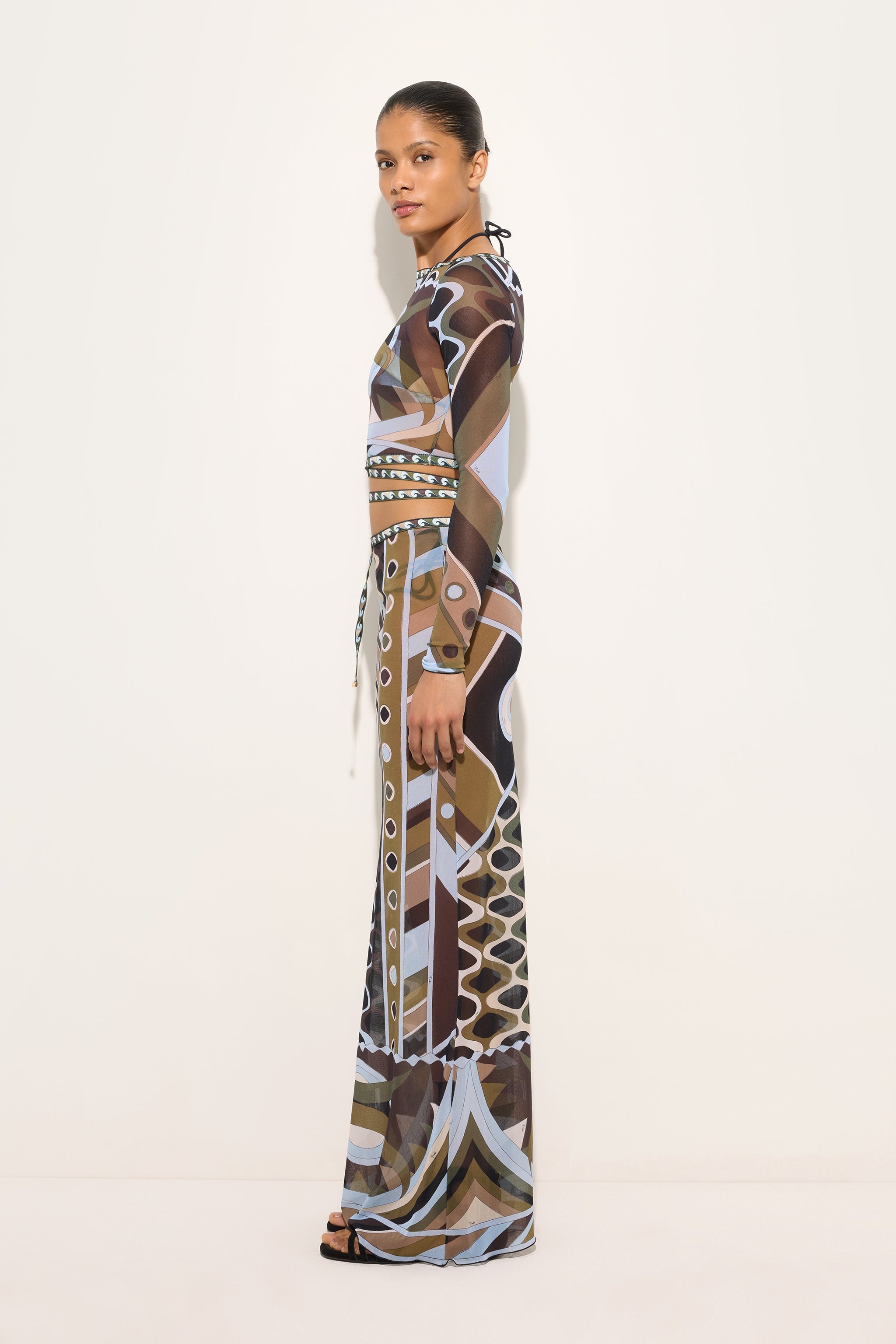 Vivara Print Tulle Crop Top
 WOMAN Pucci