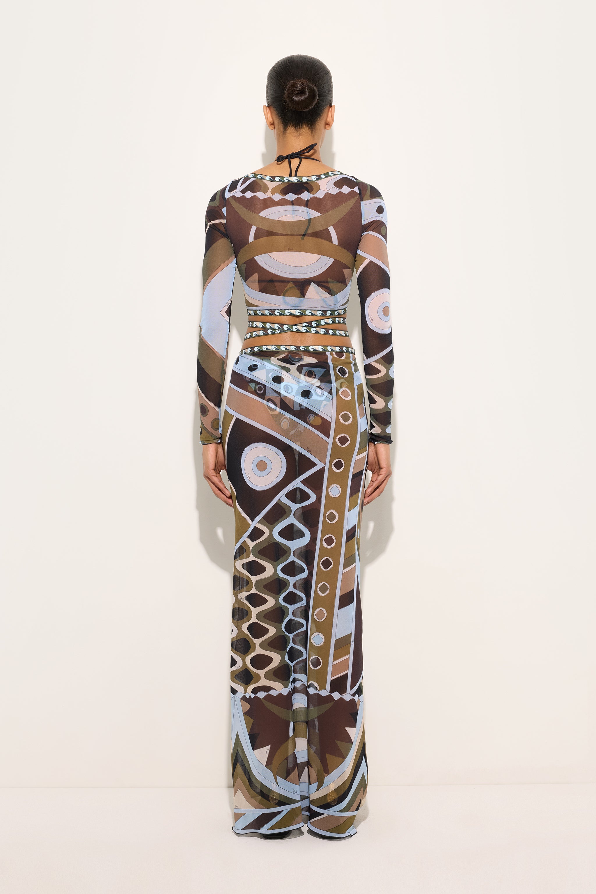Vivara Print Tulle Crop Top
 WOMAN Pucci
