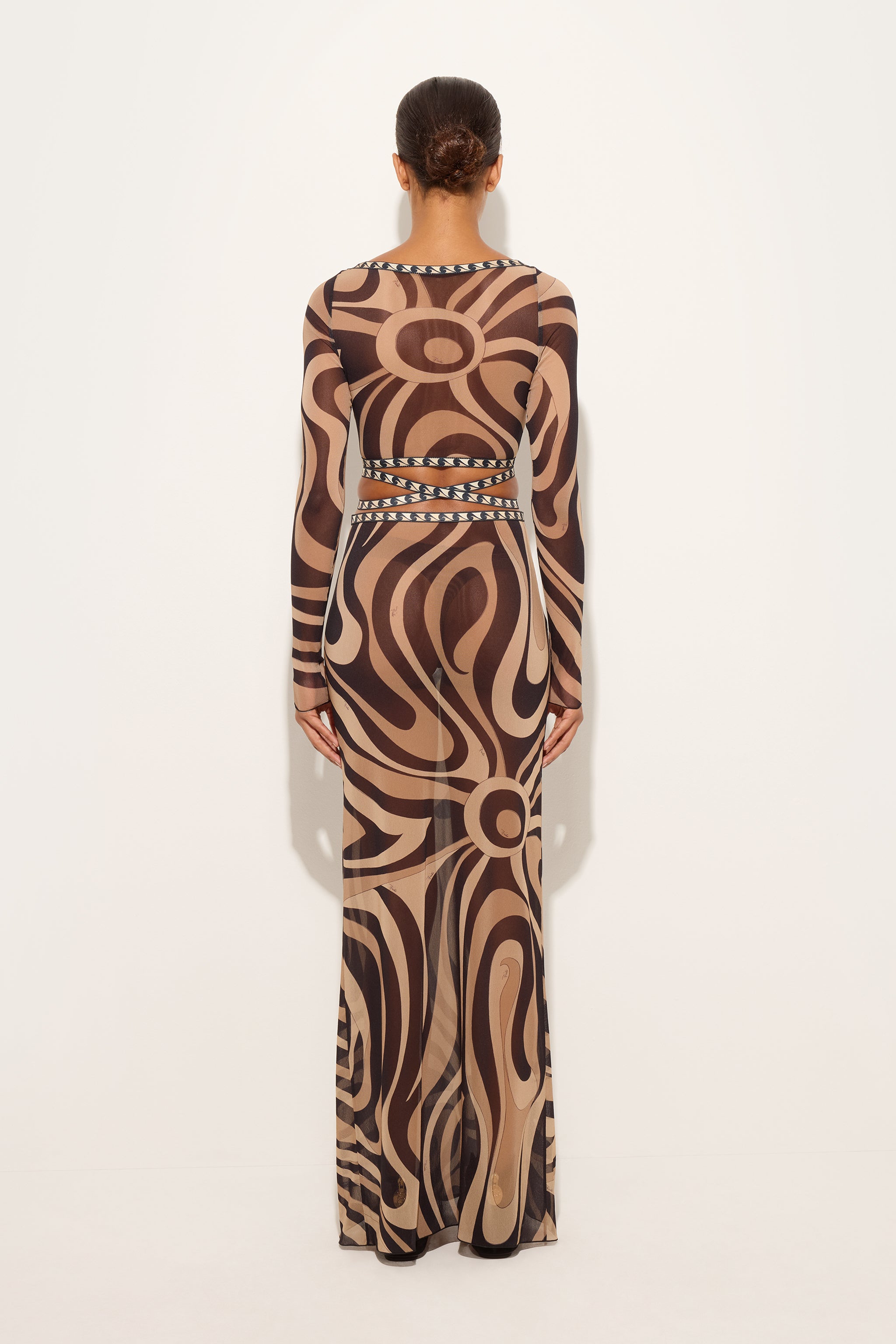 Marmo Print Tulle Crop Top
 WOMAN Pucci