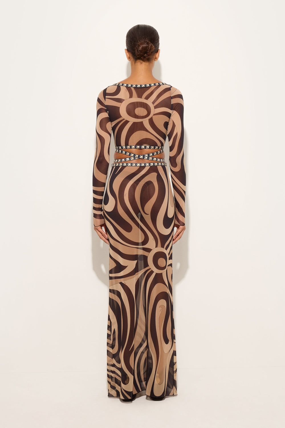 Marmo Print Tulle Crop Top
 WOMAN Pucci