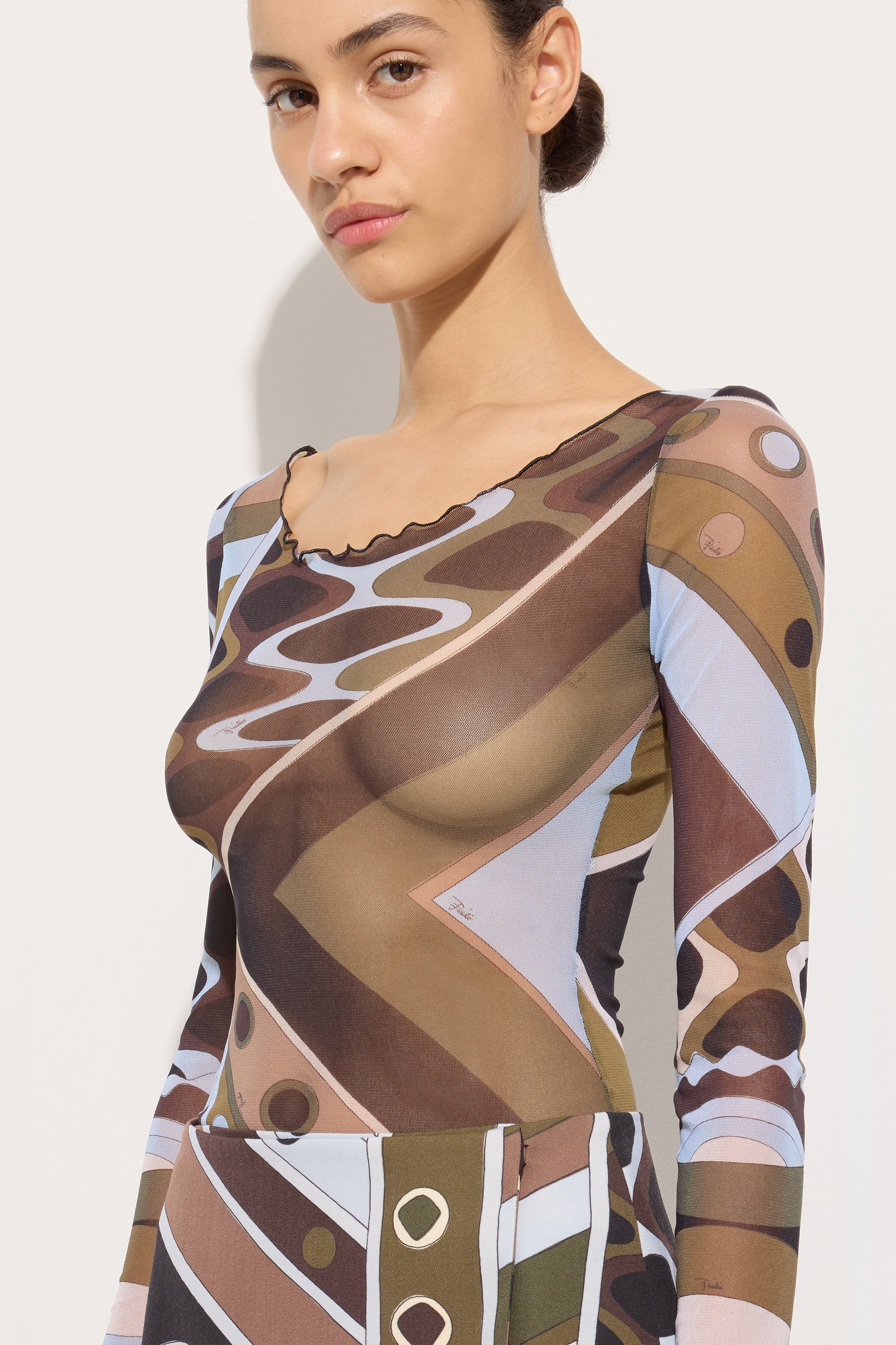 Vivara Print Tulle Top
 WOMAN Pucci