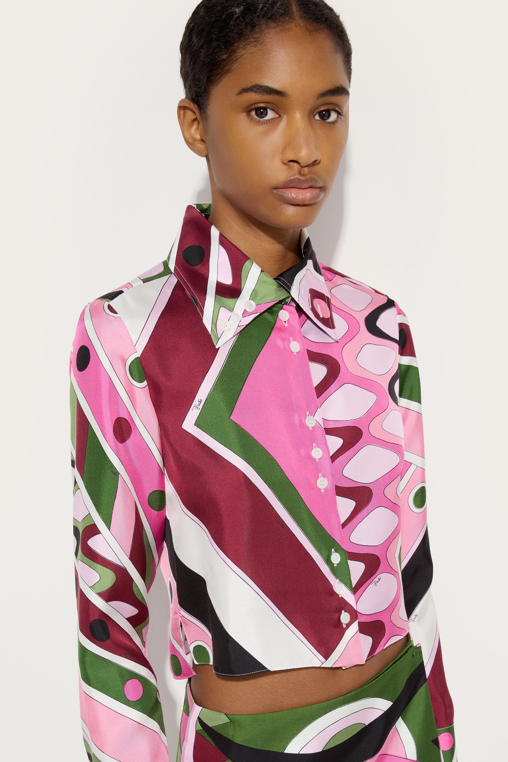 Vivara Print Cropped Shirt
 WOMAN Pucci