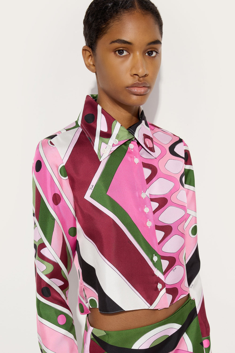 Vivara Print Cropped Shirt
 WOMAN Pucci