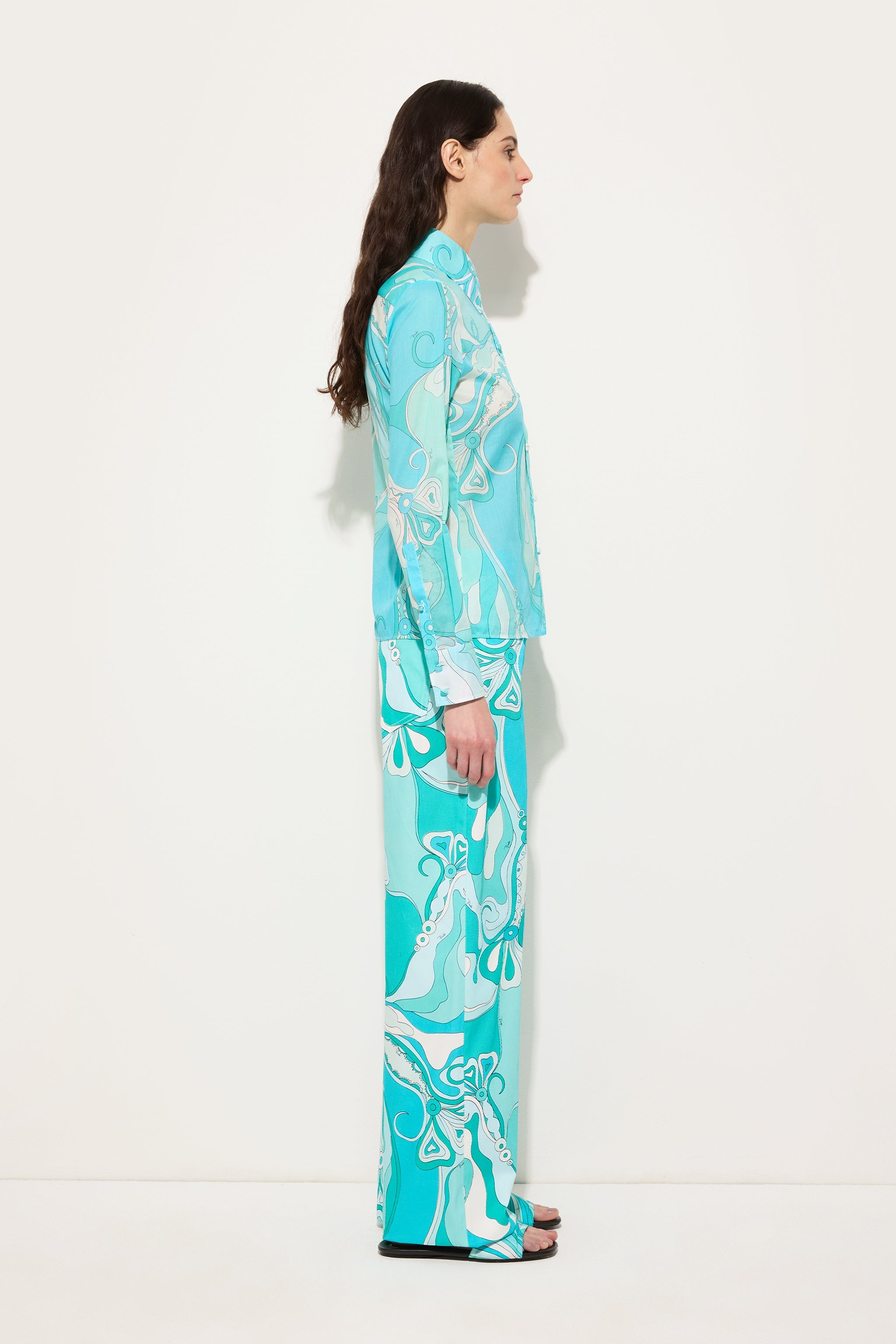 Orchidee Print Cotton Shirt
 WOMAN Pucci