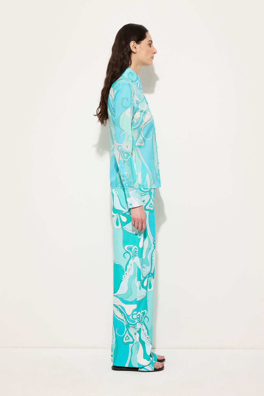 Orchidee Print Cotton Shirt
 WOMAN Pucci