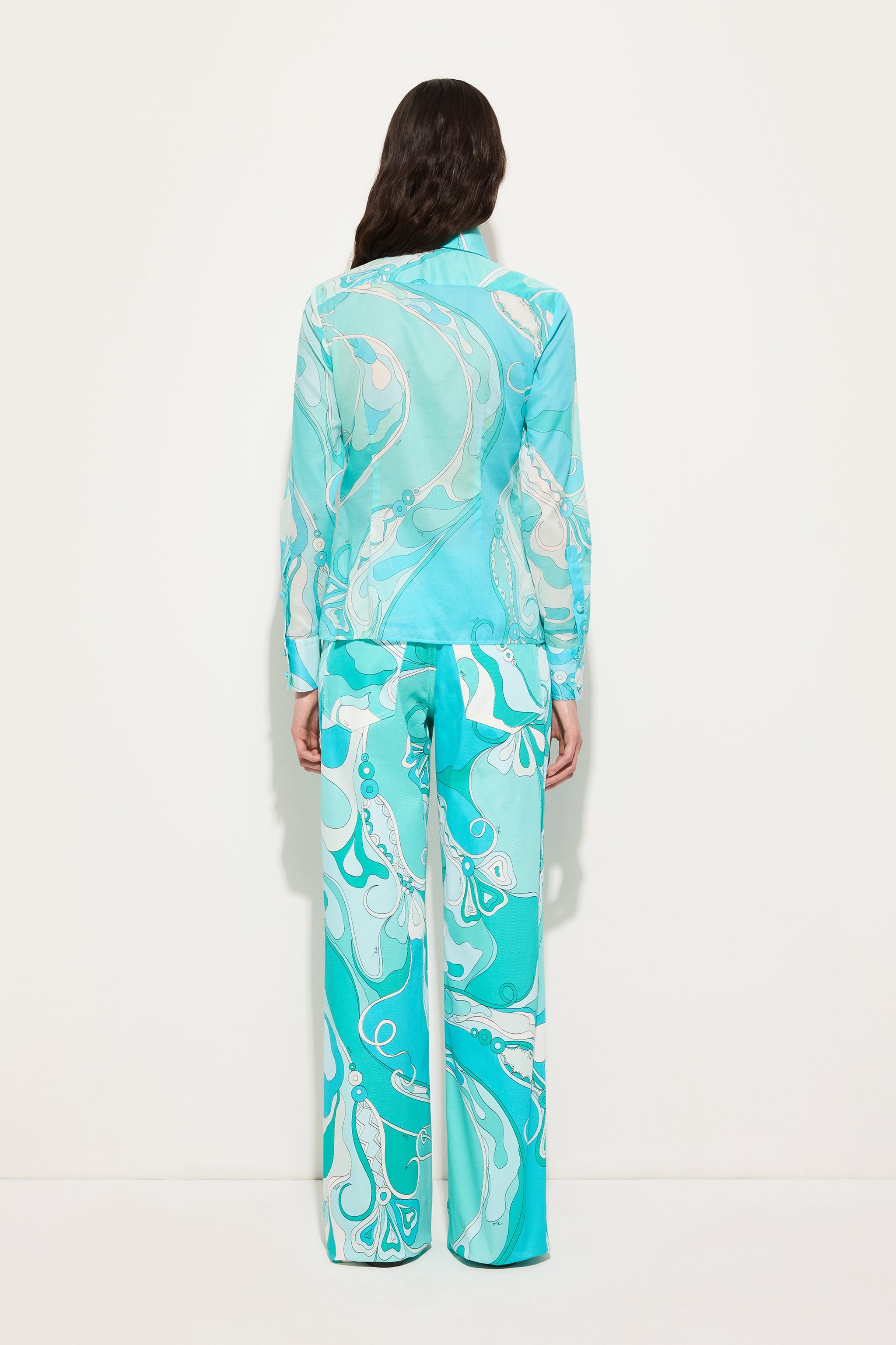 Orchidee Print Cotton Shirt
 WOMAN Pucci