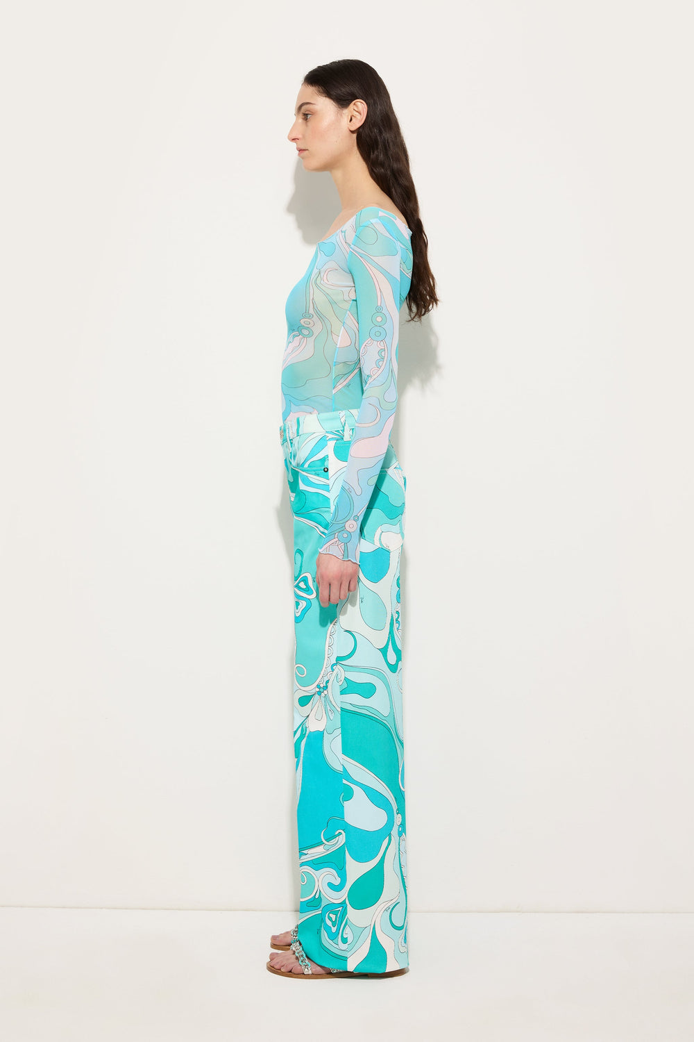Orchidee Print Tulle Top
 WOMAN Pucci