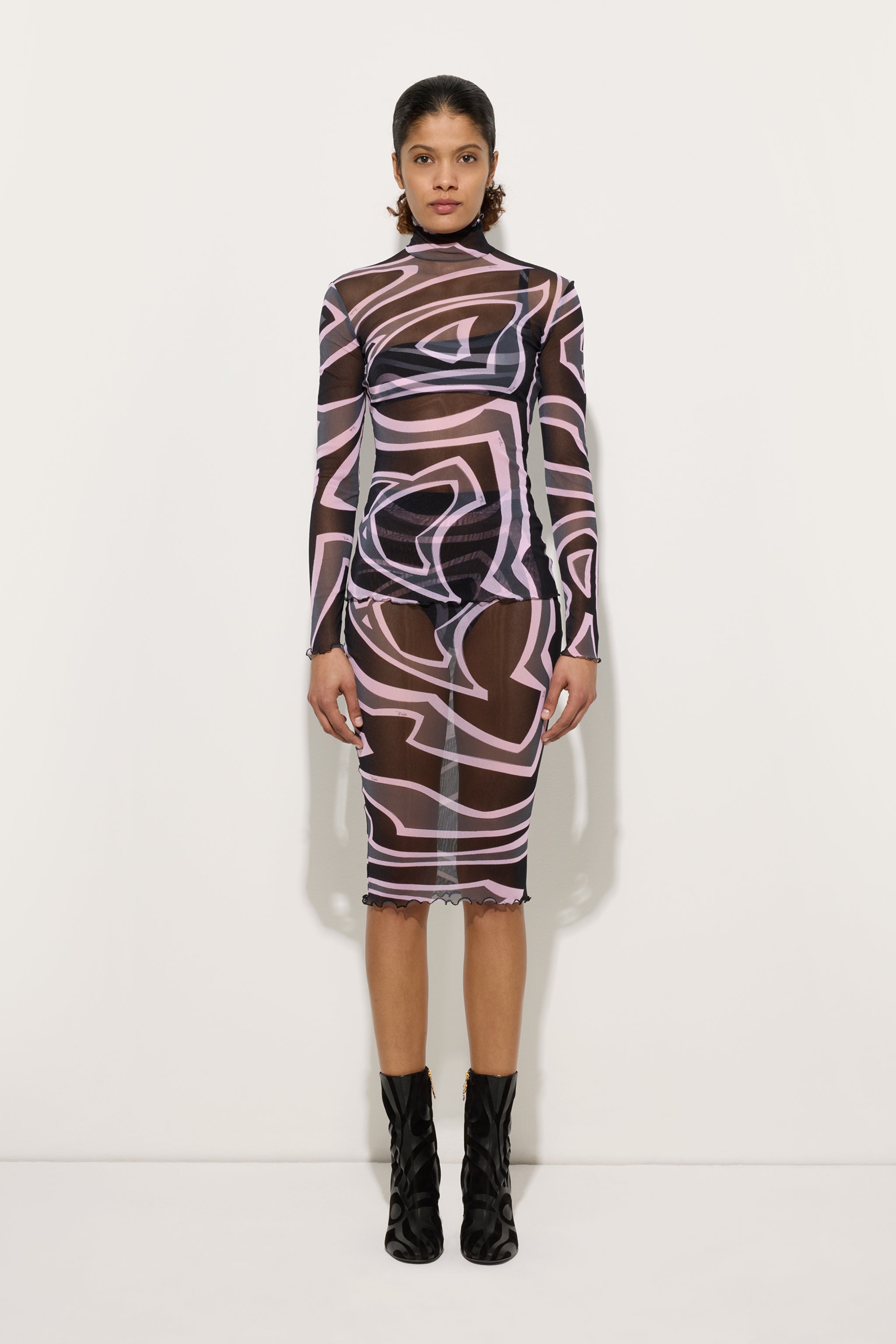 Labirinto Print Tulle Top
 WOMAN Pucci