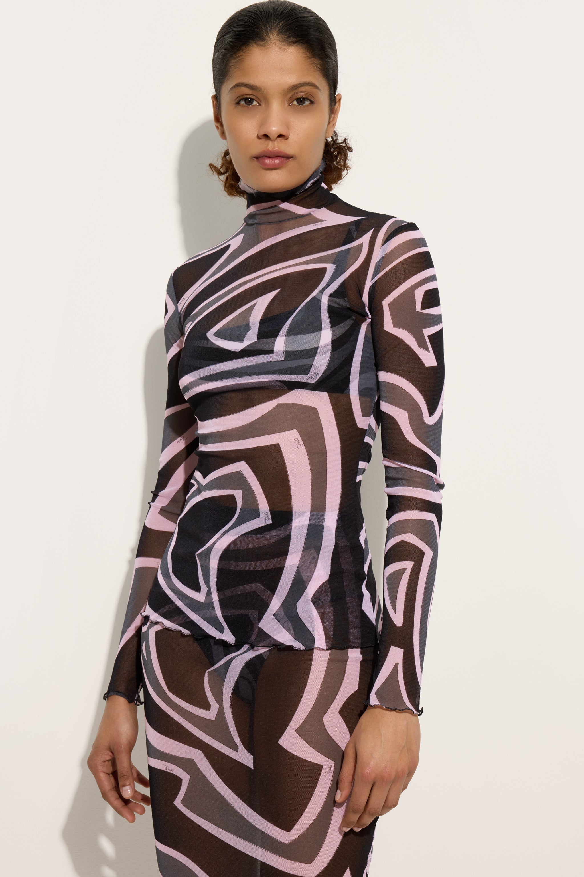 Labirinto Print Tulle Top
 WOMAN Pucci