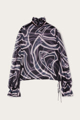 Labirinto Print Blouse with Balloon Sleeves
 WOMAN Pucci