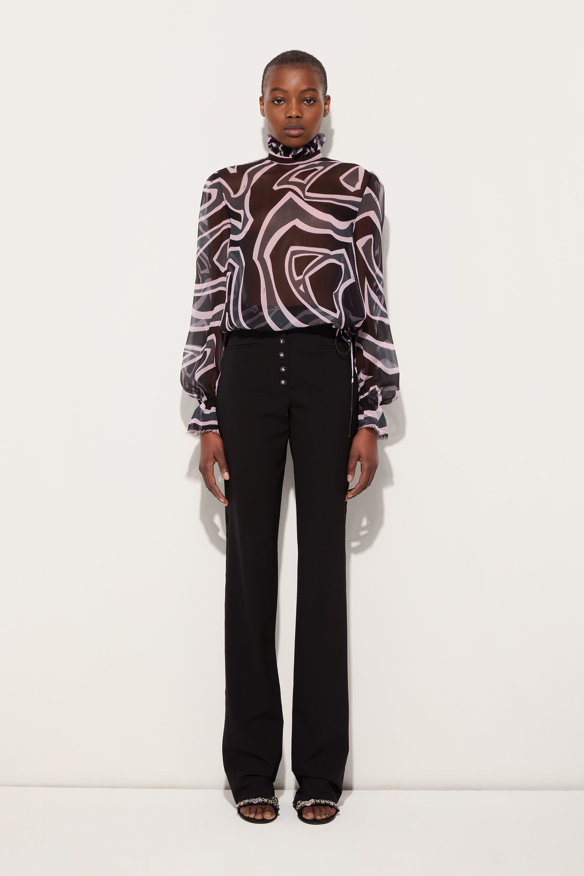 Labirinto Print Blouse with Balloon Sleeves
 WOMAN Pucci