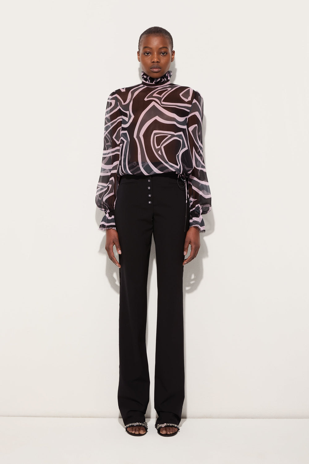 Labirinto Print Blouse with Balloon Sleeves
 WOMAN Pucci