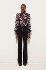 Labirinto Print Blouse with Balloon Sleeves
 WOMAN Pucci