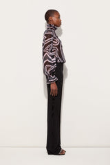 Labirinto Print Blouse with Balloon Sleeves
 WOMAN Pucci