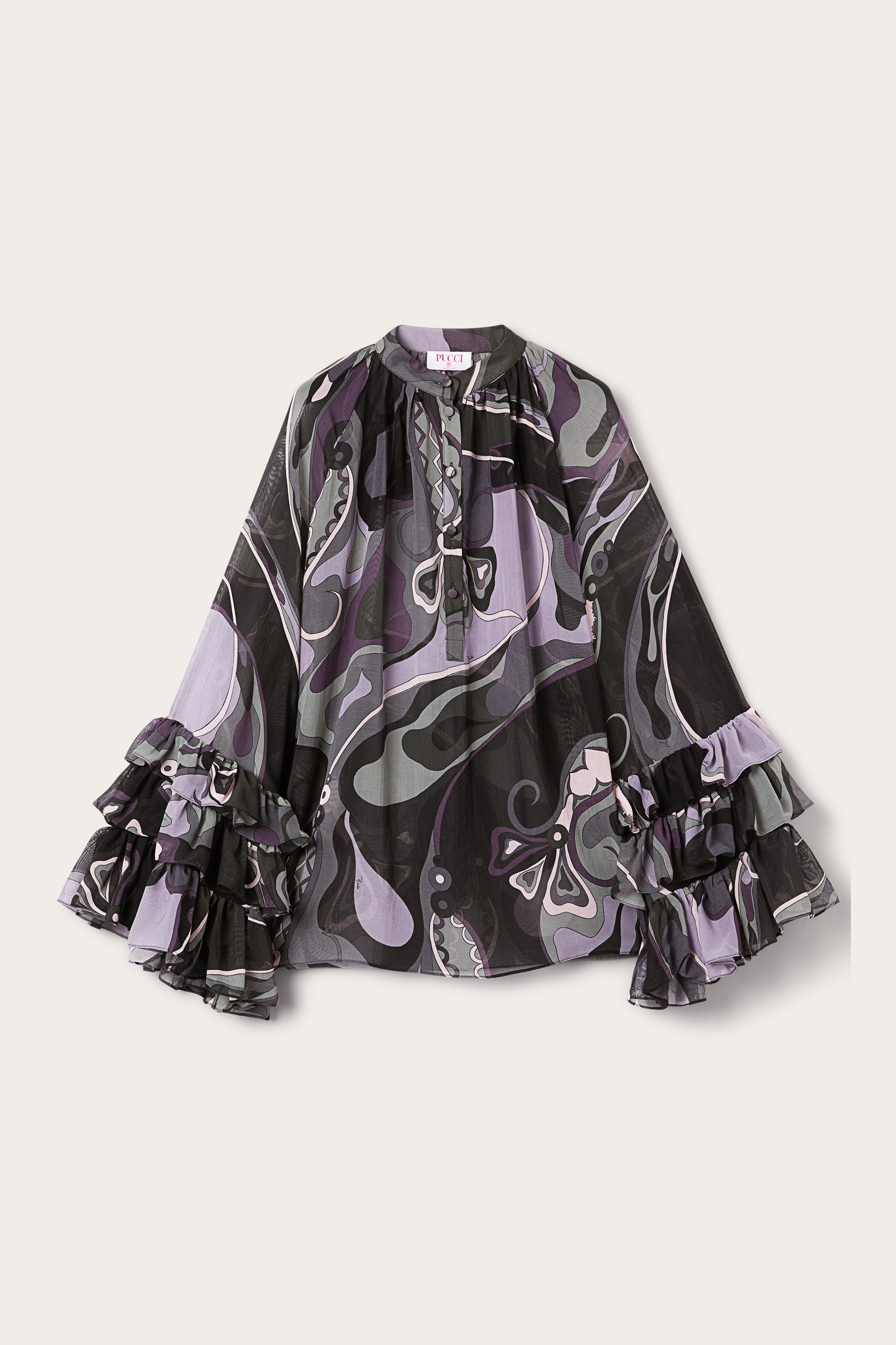 Orchidee Print Silk Blouse
 WOMAN Pucci