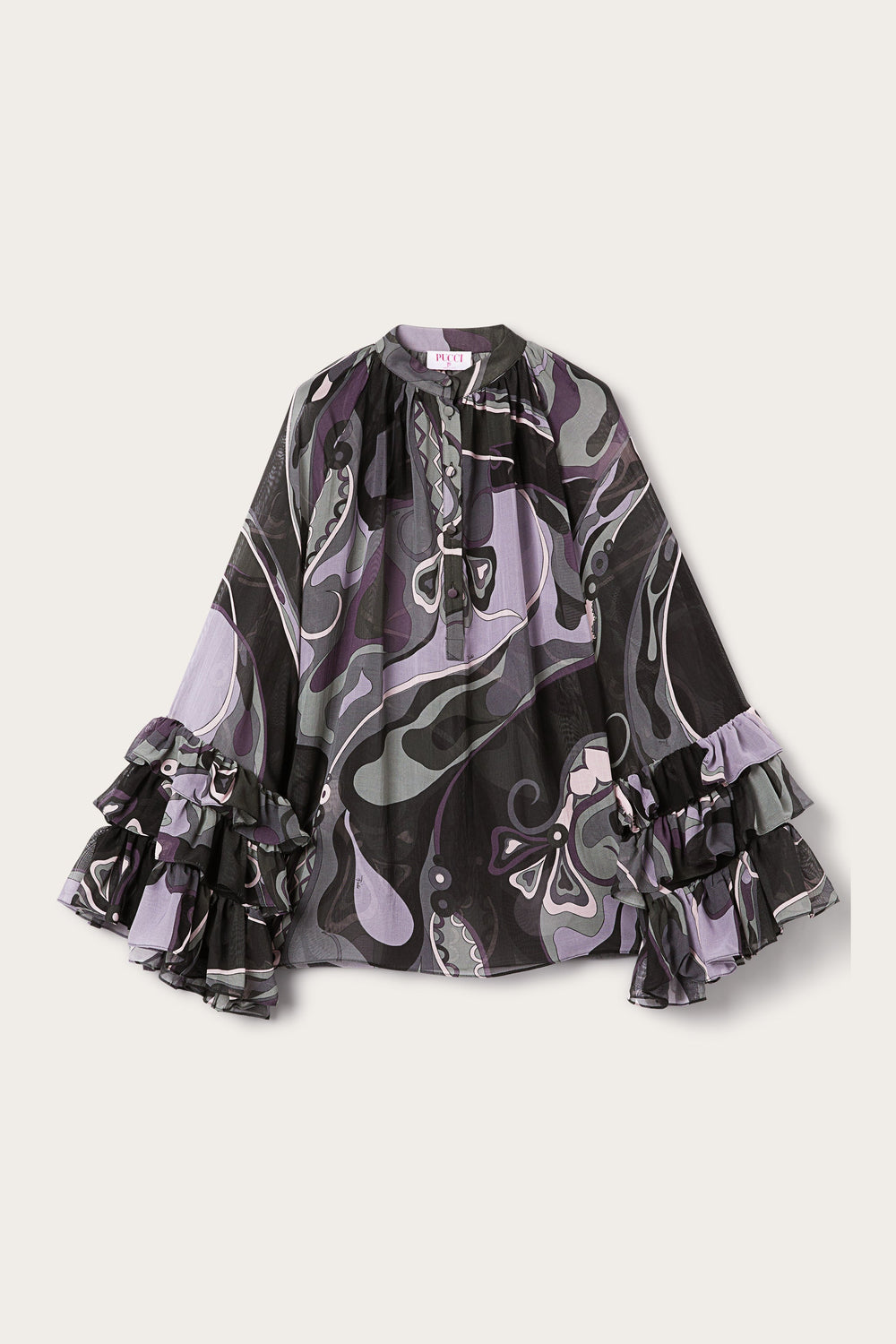 Orchidee Print Silk Blouse
 WOMAN Pucci