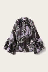 Orchidee Print Silk Blouse
 WOMAN Pucci