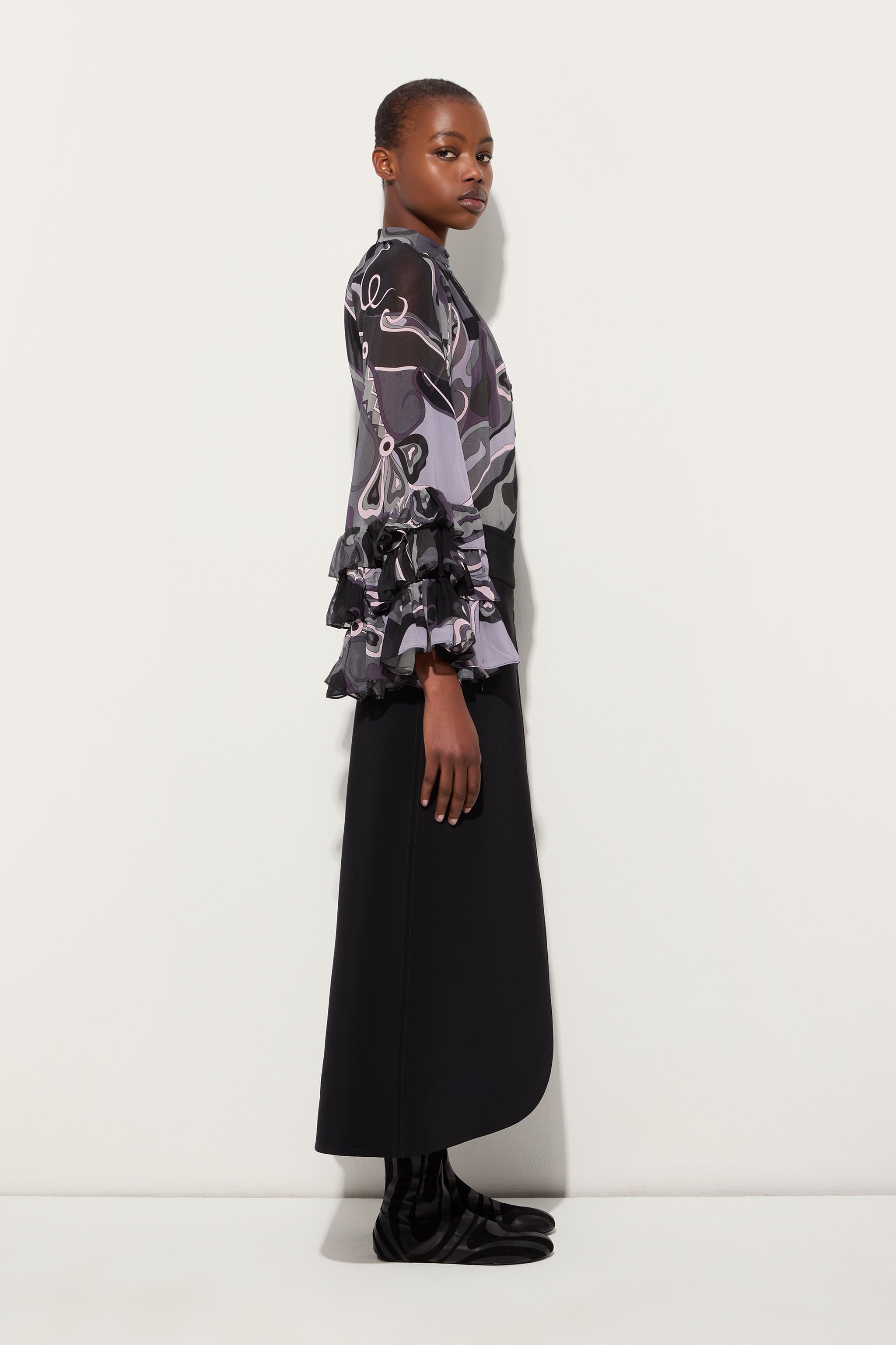 Orchidee Print Silk Blouse
 WOMAN Pucci