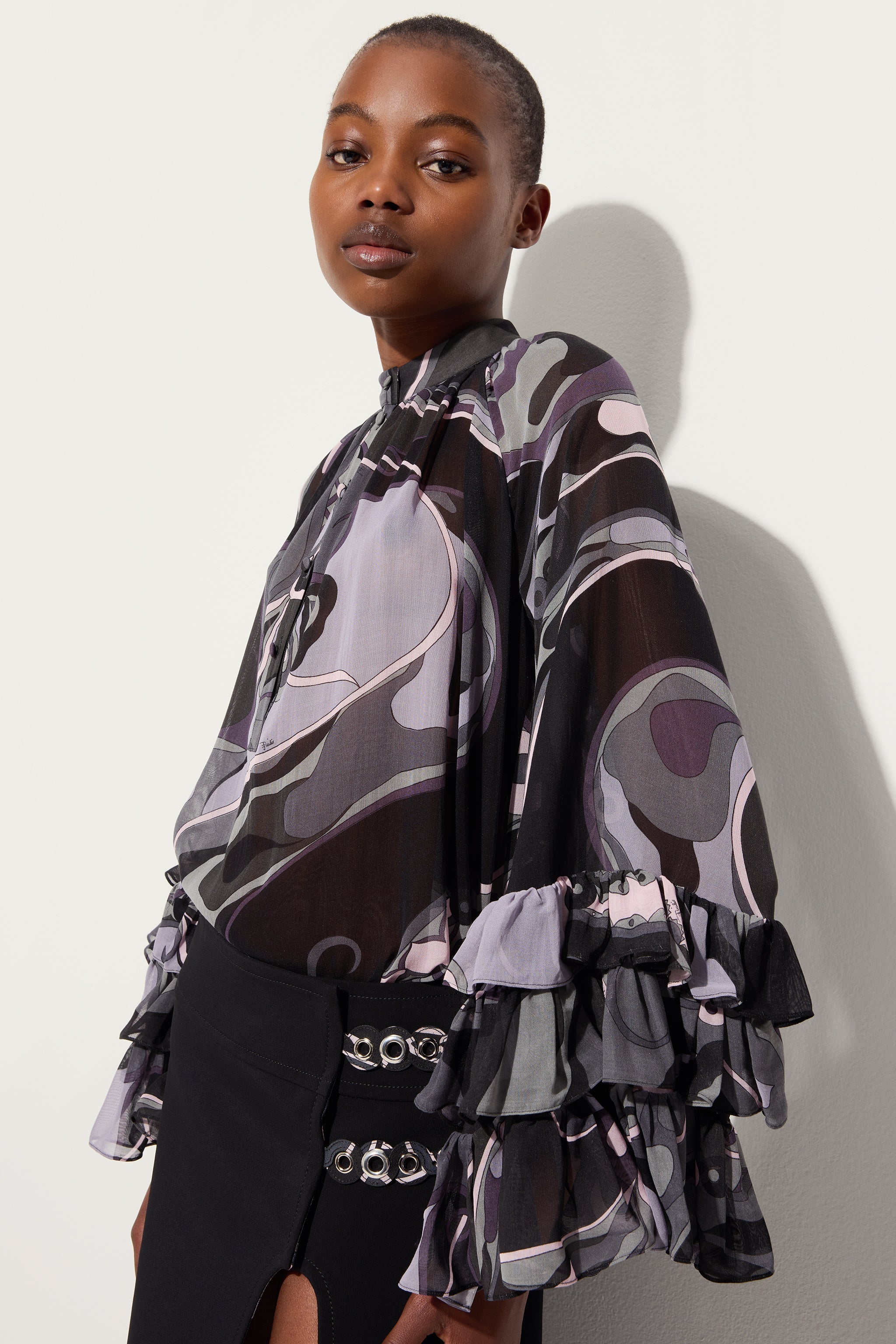 Orchidee Print Silk Blouse
 WOMAN Pucci