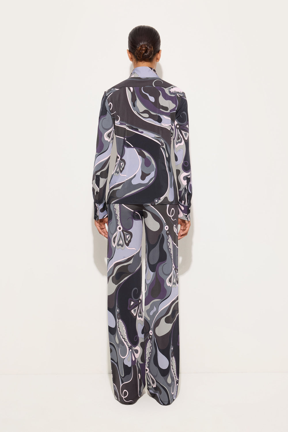 Orchidee Print Satin Jersey Shirt
 WOMAN Pucci