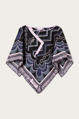 Istrice Print Silk Cape Blouse
 WOMAN Pucci