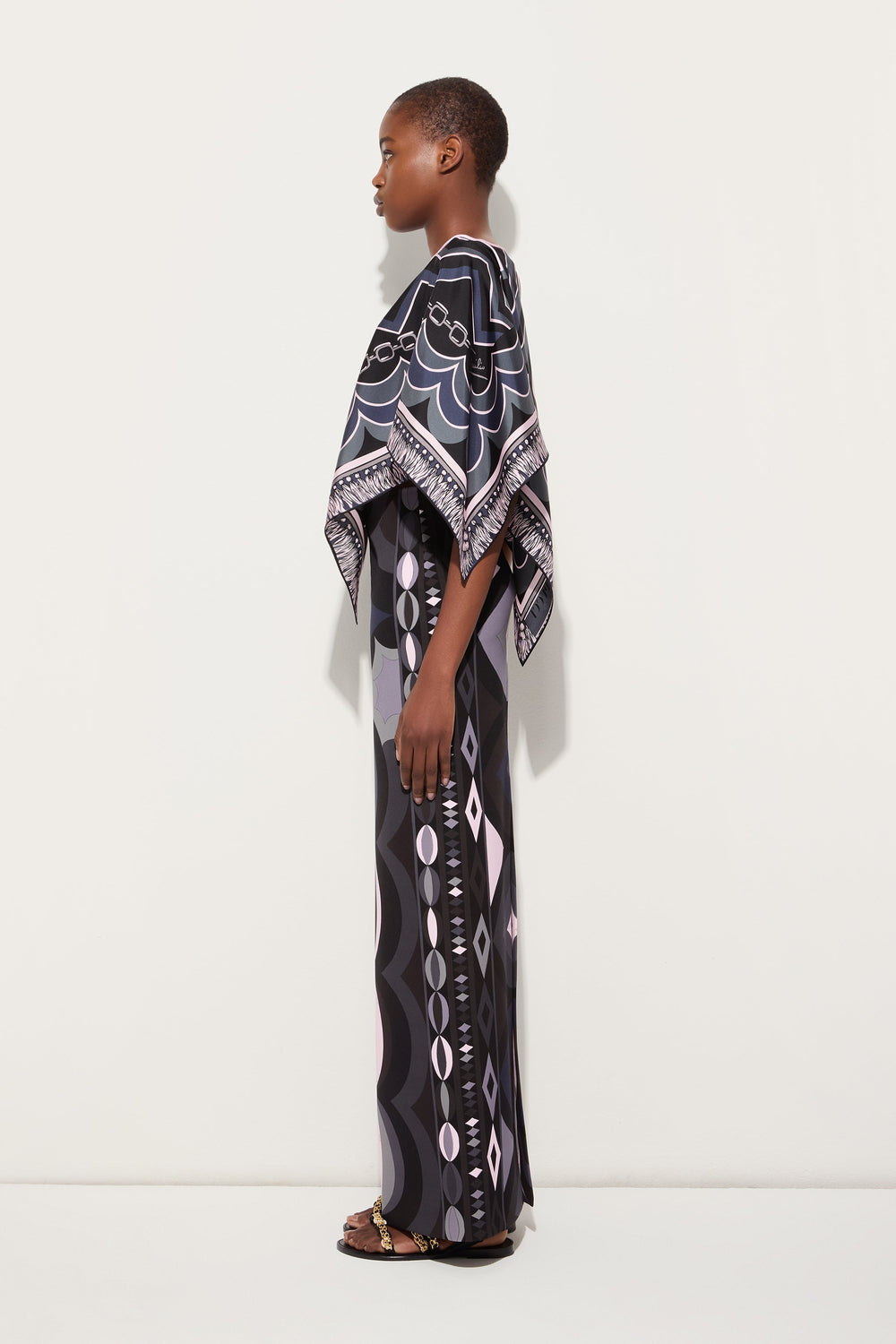 Istrice Print Silk Cape Blouse
 WOMAN Pucci