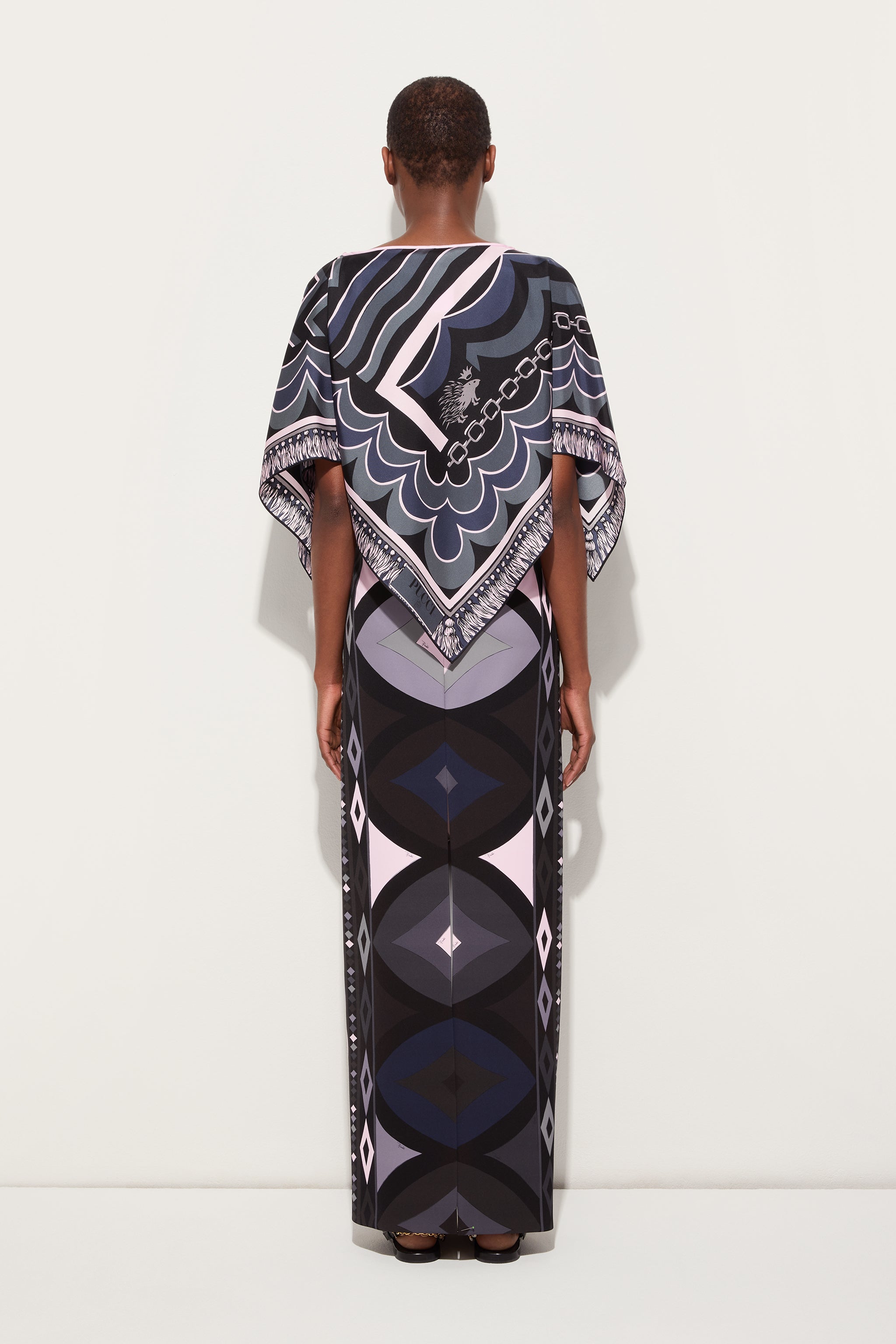 Istrice Print Silk Cape Blouse
 WOMAN Pucci