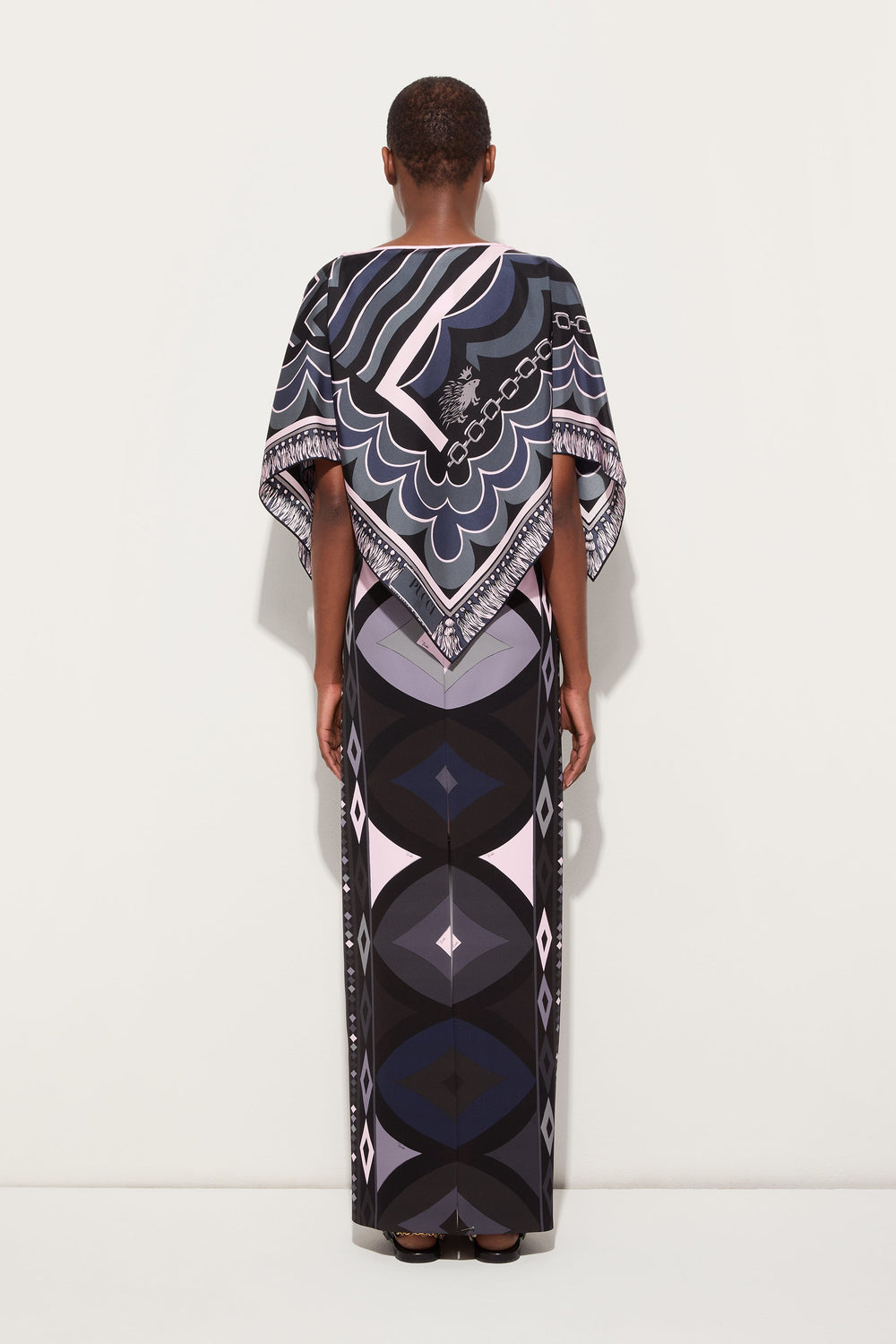 Istrice Print Silk Cape Blouse
 WOMAN Pucci