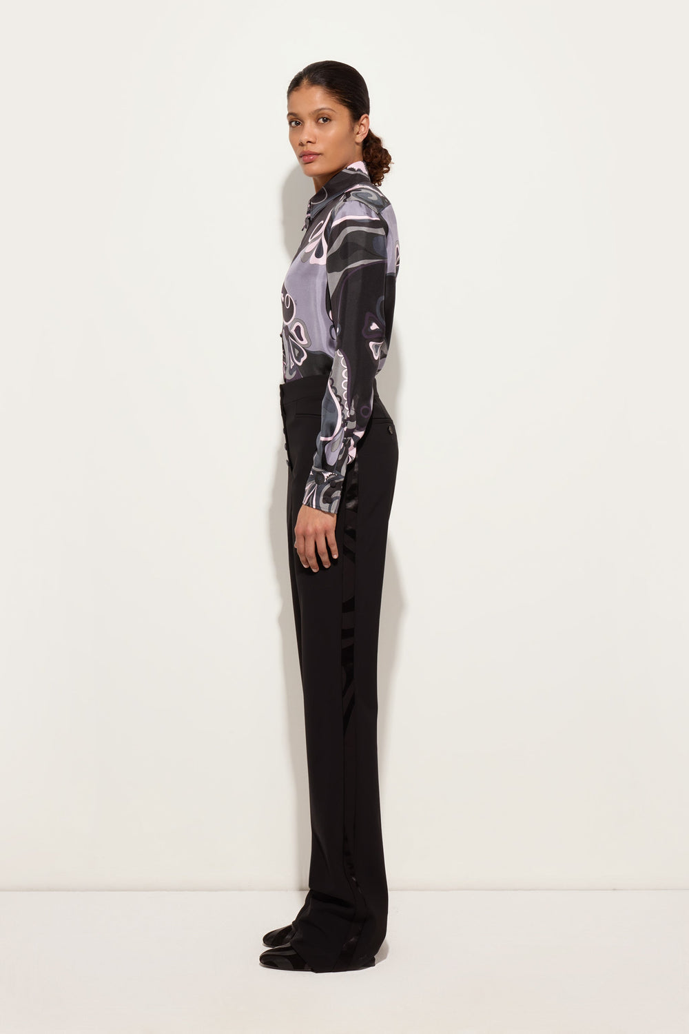 Orchidee Print Silk Twill Shirt
 WOMAN Pucci
