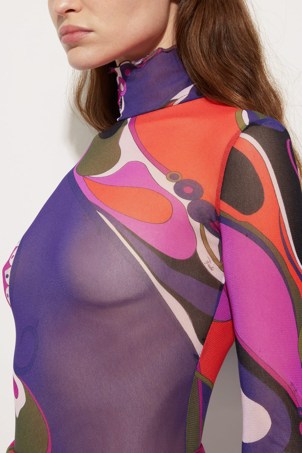 Orchidee Print Tulle Top
 WOMAN Pucci