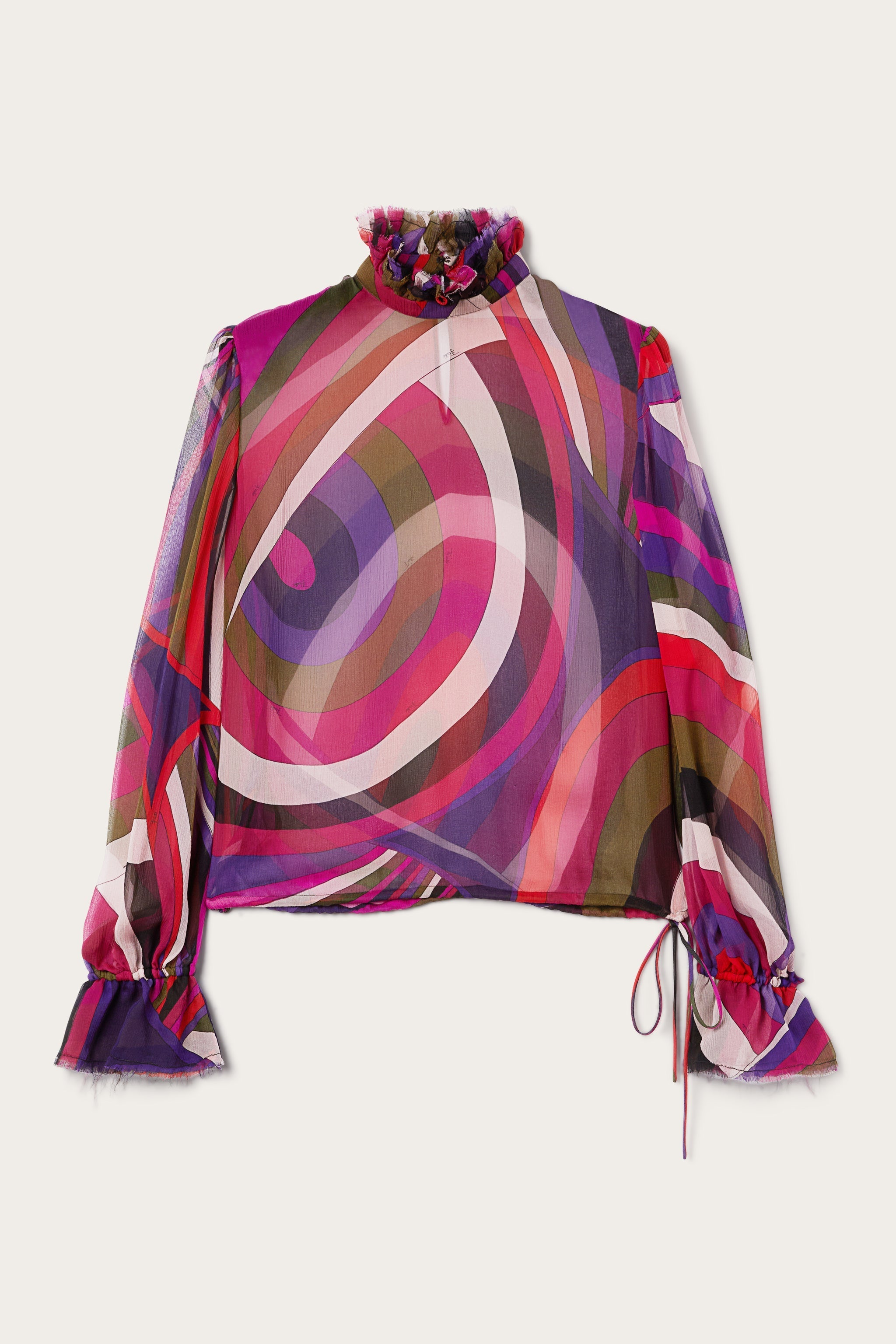 Iride Print Blouse with Balloon Sleeves
 WOMAN Pucci
