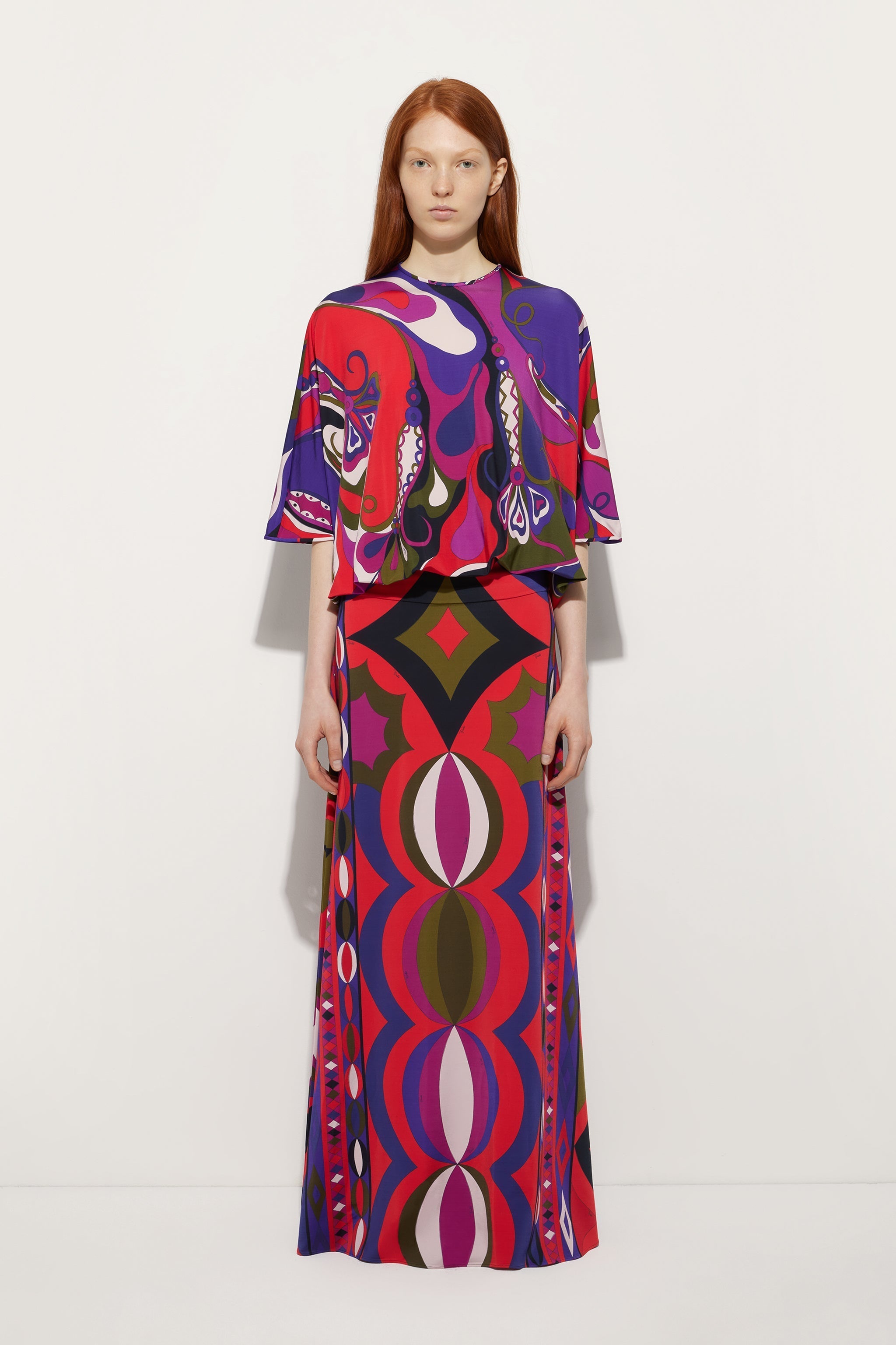 Orchidee Print Cape Blouse
 WOMAN Pucci