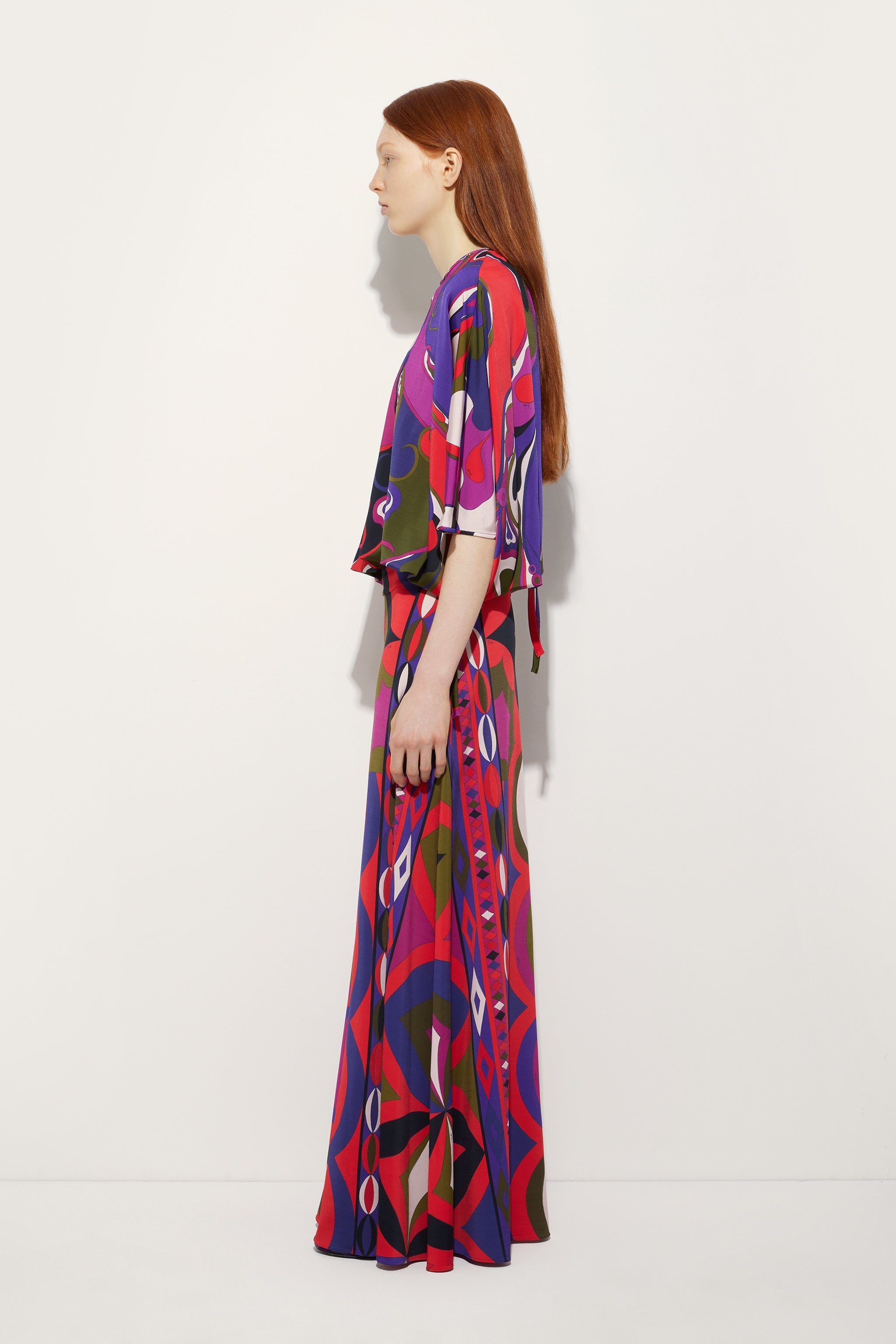 Orchidee Print Cape Blouse
 WOMAN Pucci
