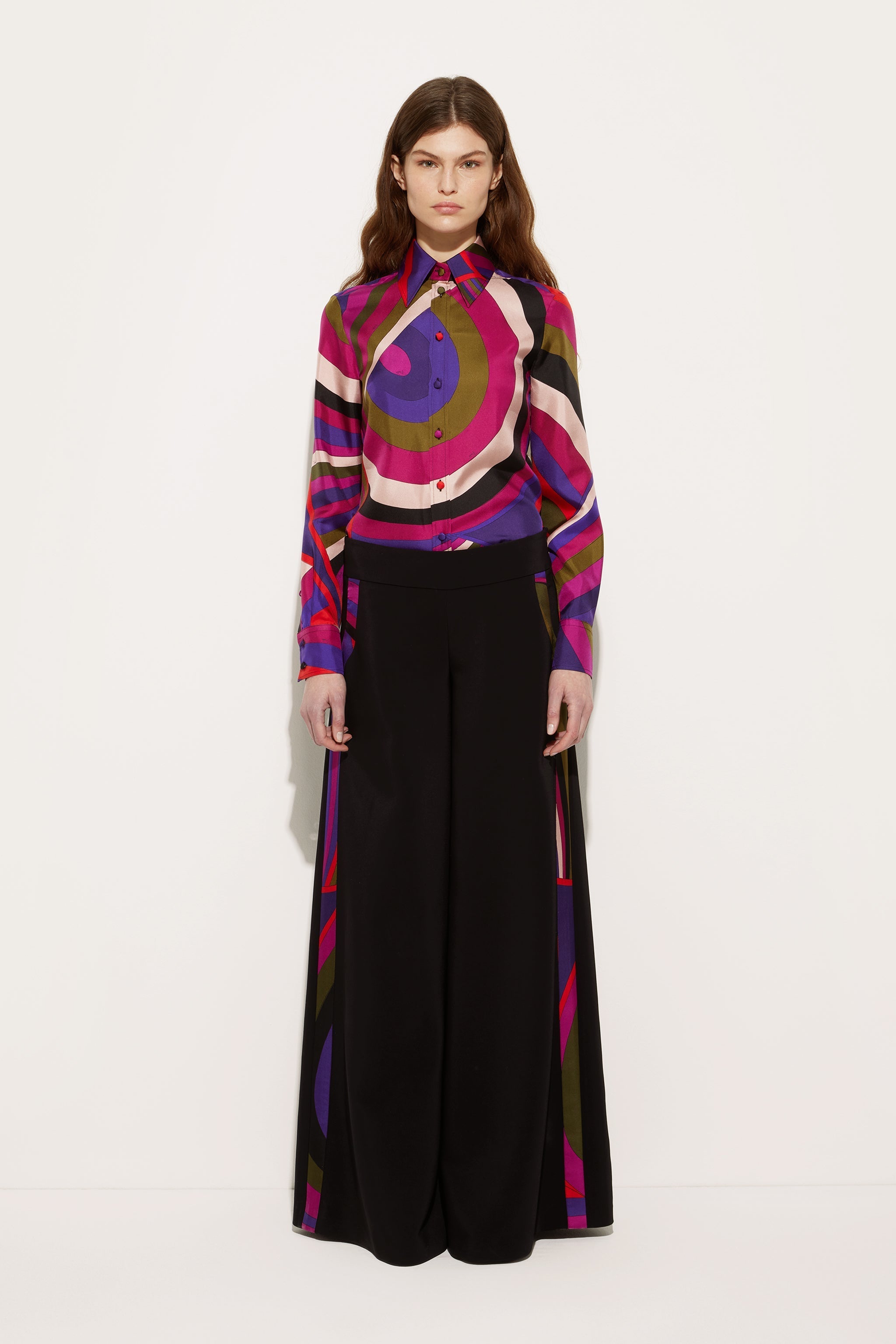 Iride Print Silk Twill Shirt
 WOMAN Pucci