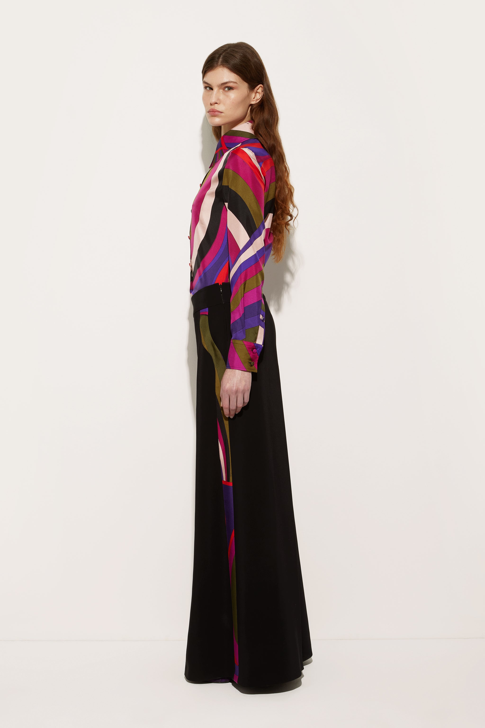 Iride Print Silk Twill Shirt
 WOMAN Pucci