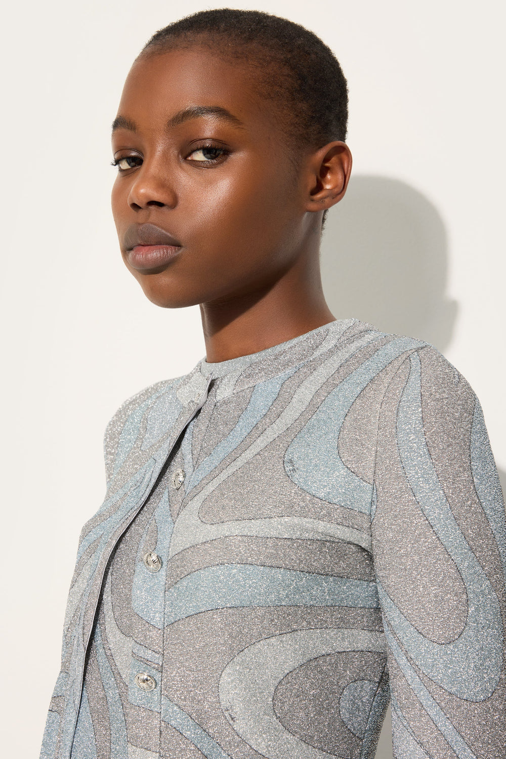 Marmo Jersey Lamé Cardigan
 WOMAN Pucci