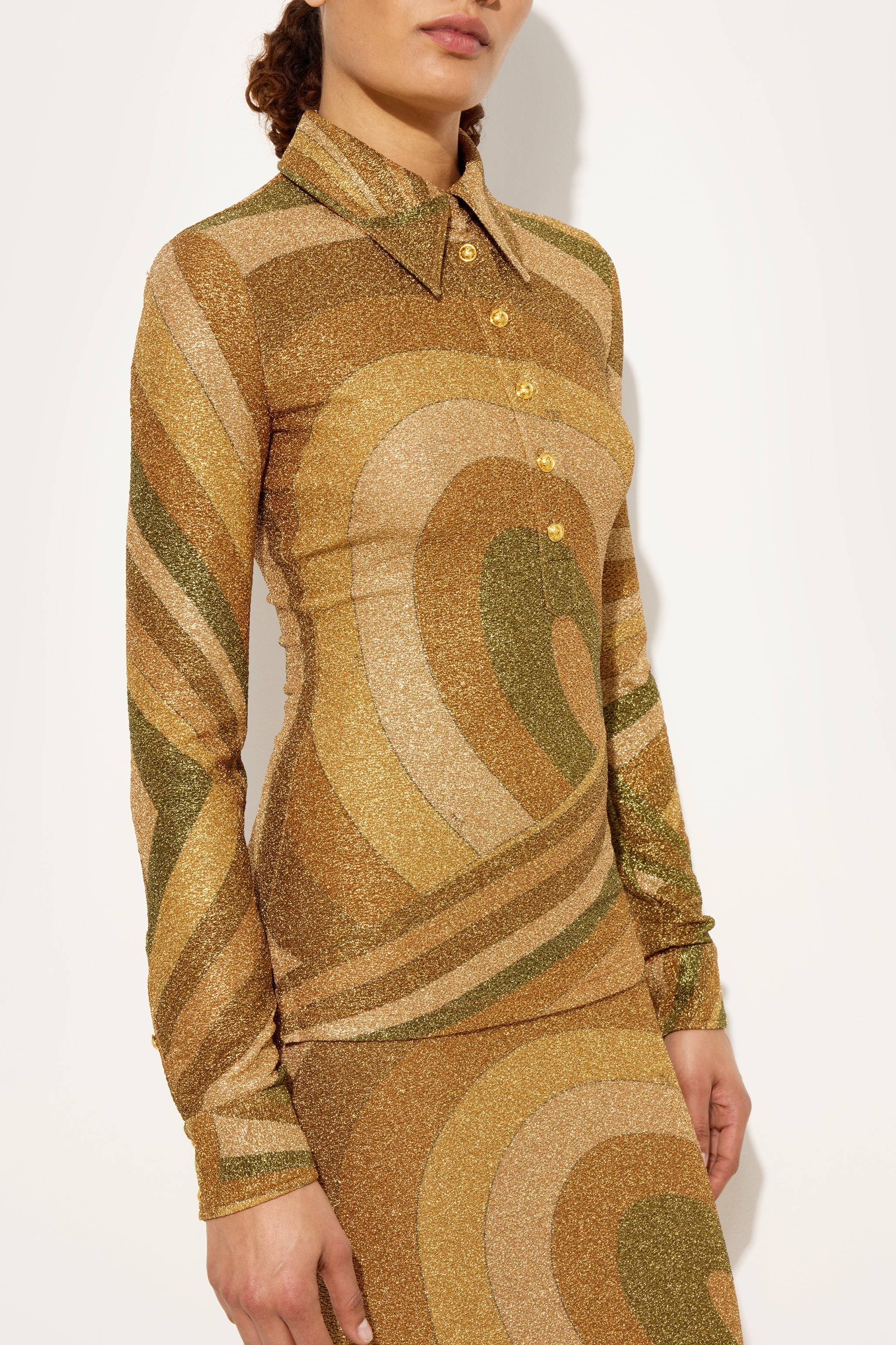 Iride Print Lamé Jersey Top
 WOMAN Pucci