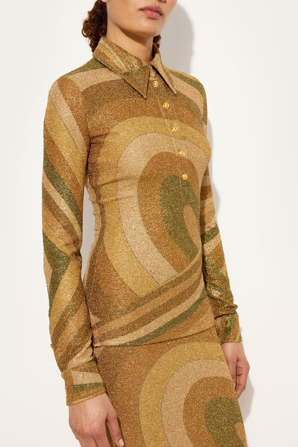Iride Print Lamé Jersey Top
 WOMAN Pucci