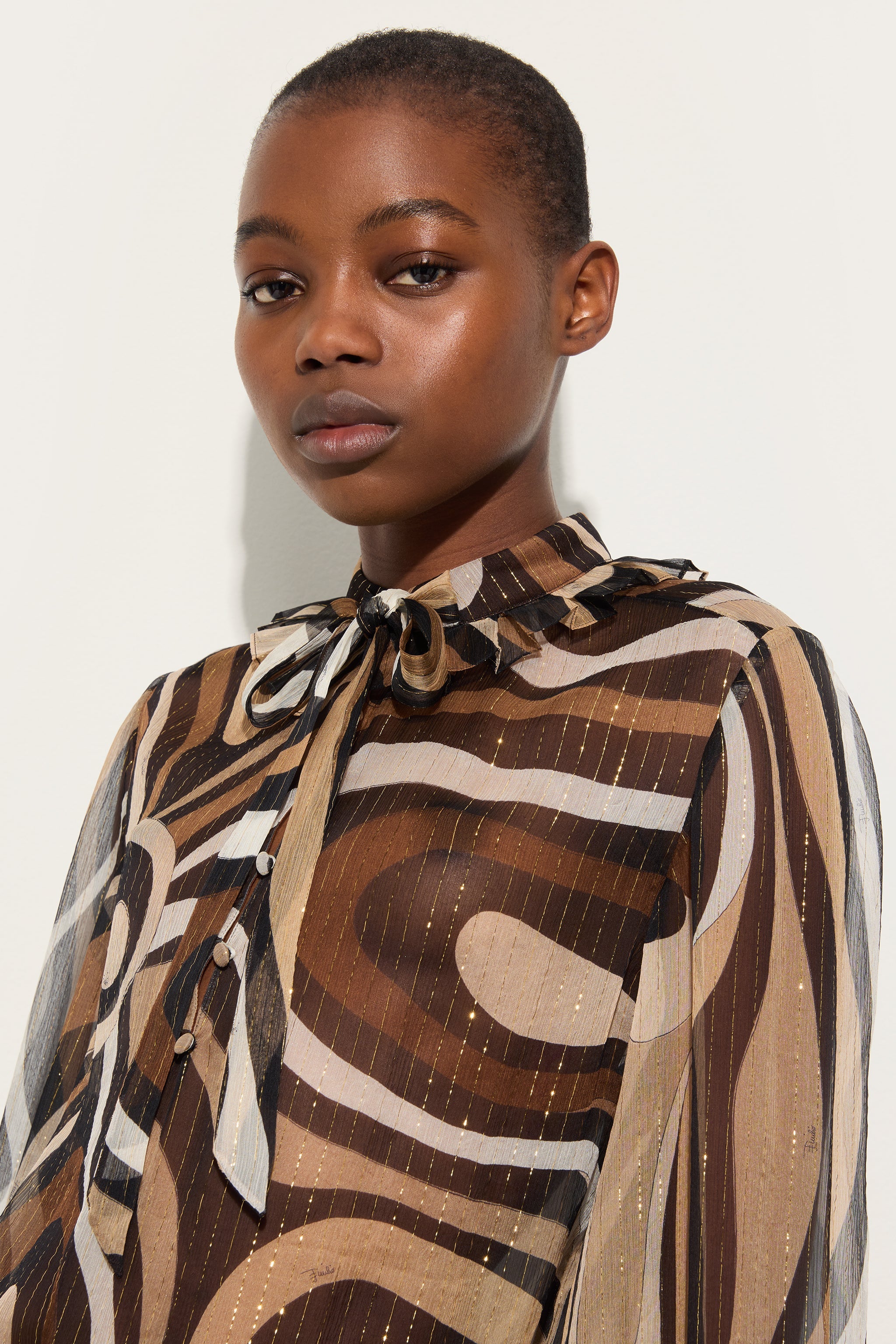 Marmo Print Creponne Blouse
 WOMAN Pucci