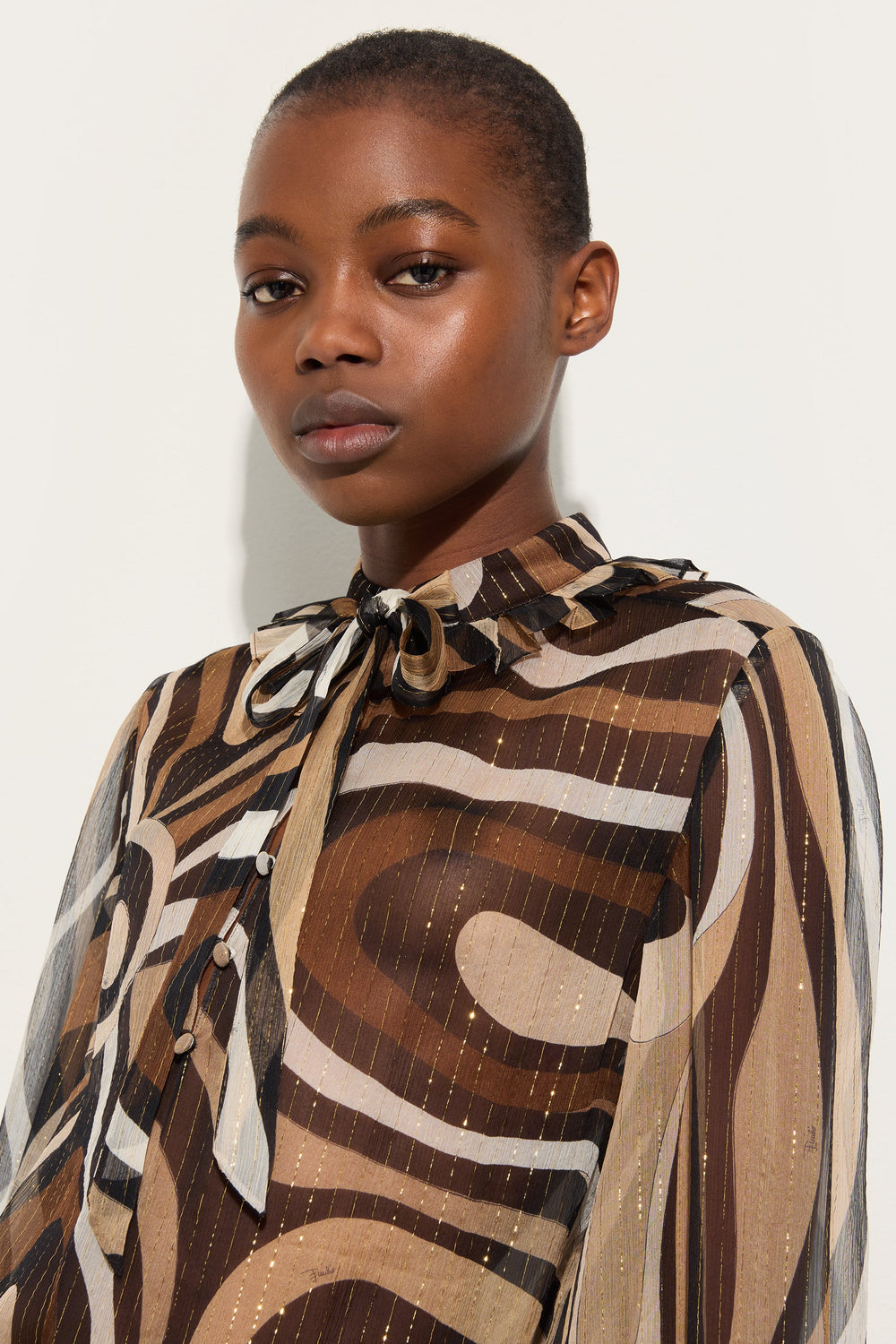 Marmo Print Creponne Blouse
 WOMAN Pucci
