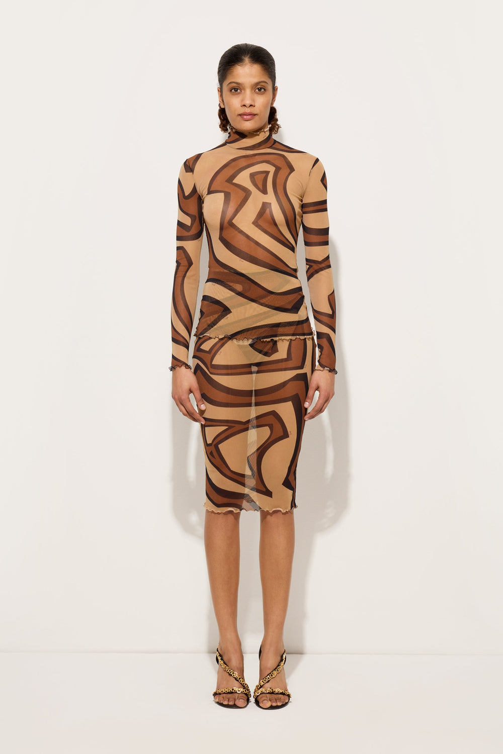 Labirinto Print Tulle Top
 WOMAN Pucci