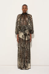 Iride Print Embroidered Tulle Blouse
 WOMAN Pucci