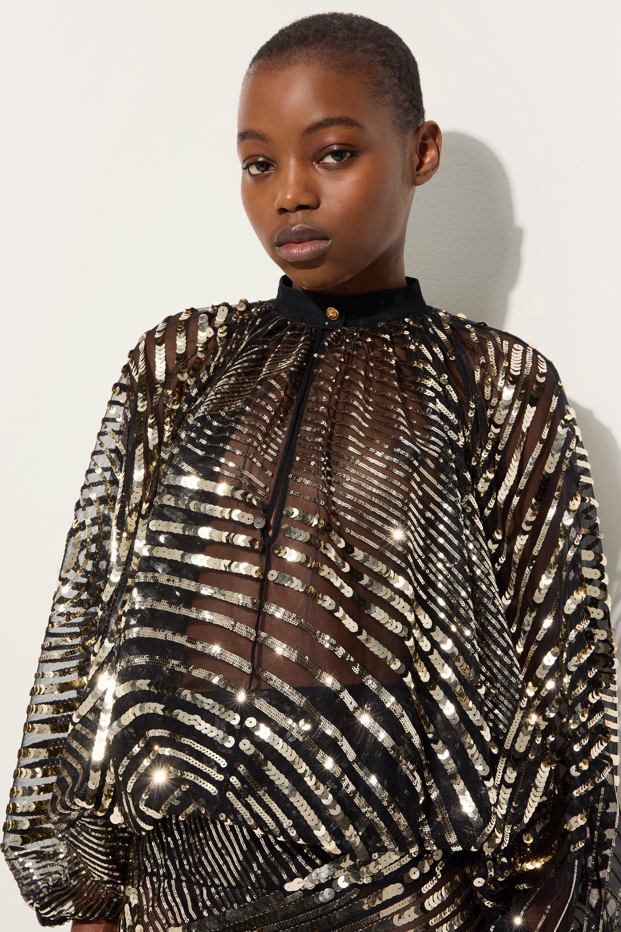 Iride Print Embroidered Tulle Blouse
 WOMAN Pucci