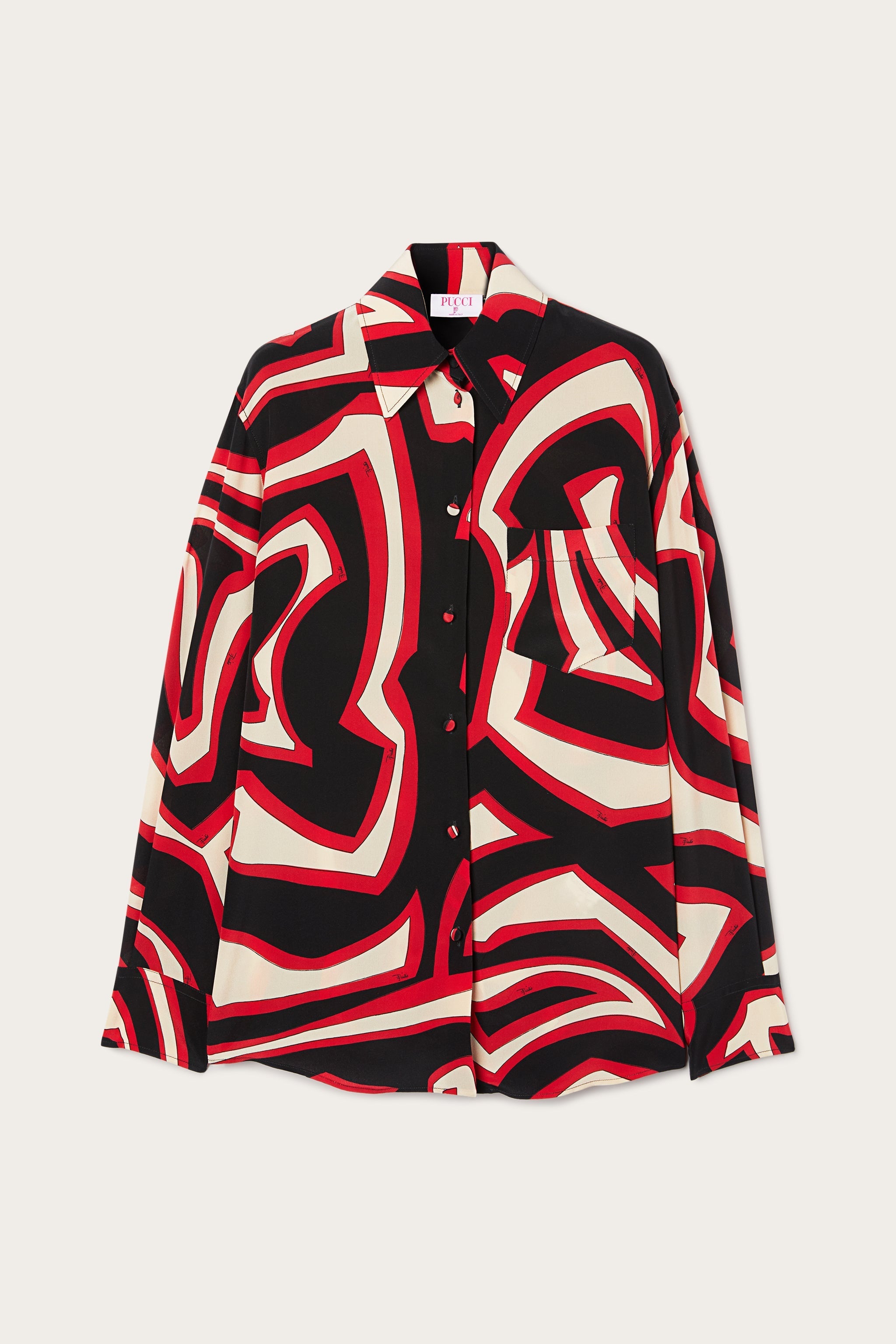 Labirinto Print Silk Twill Shirt
 WOMAN Pucci