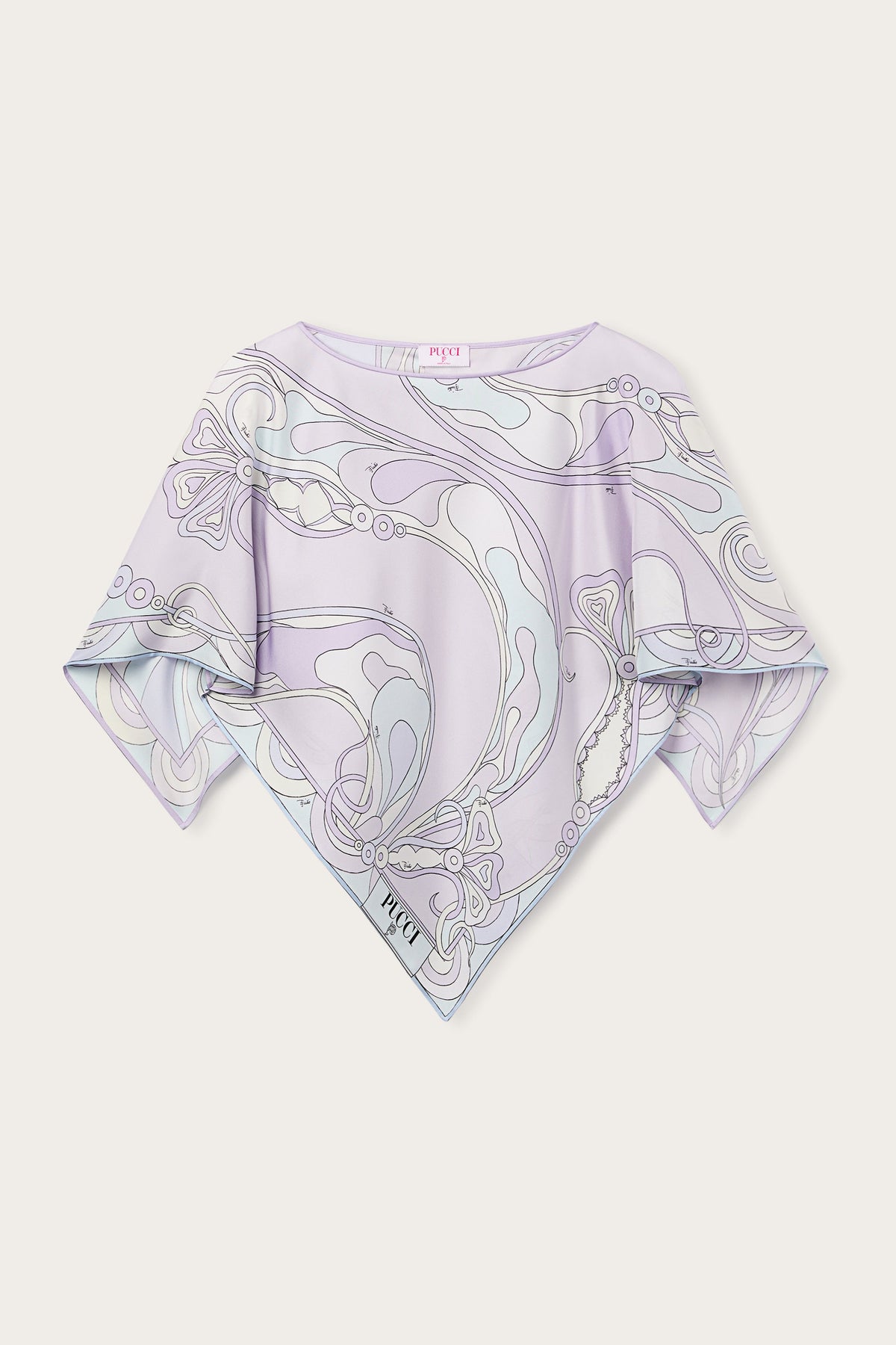 Orchidee Print Silk Cape Blouse
 WOMAN Pucci