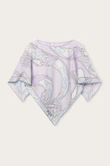 Orchidee Print Silk Cape Blouse
 WOMAN Pucci