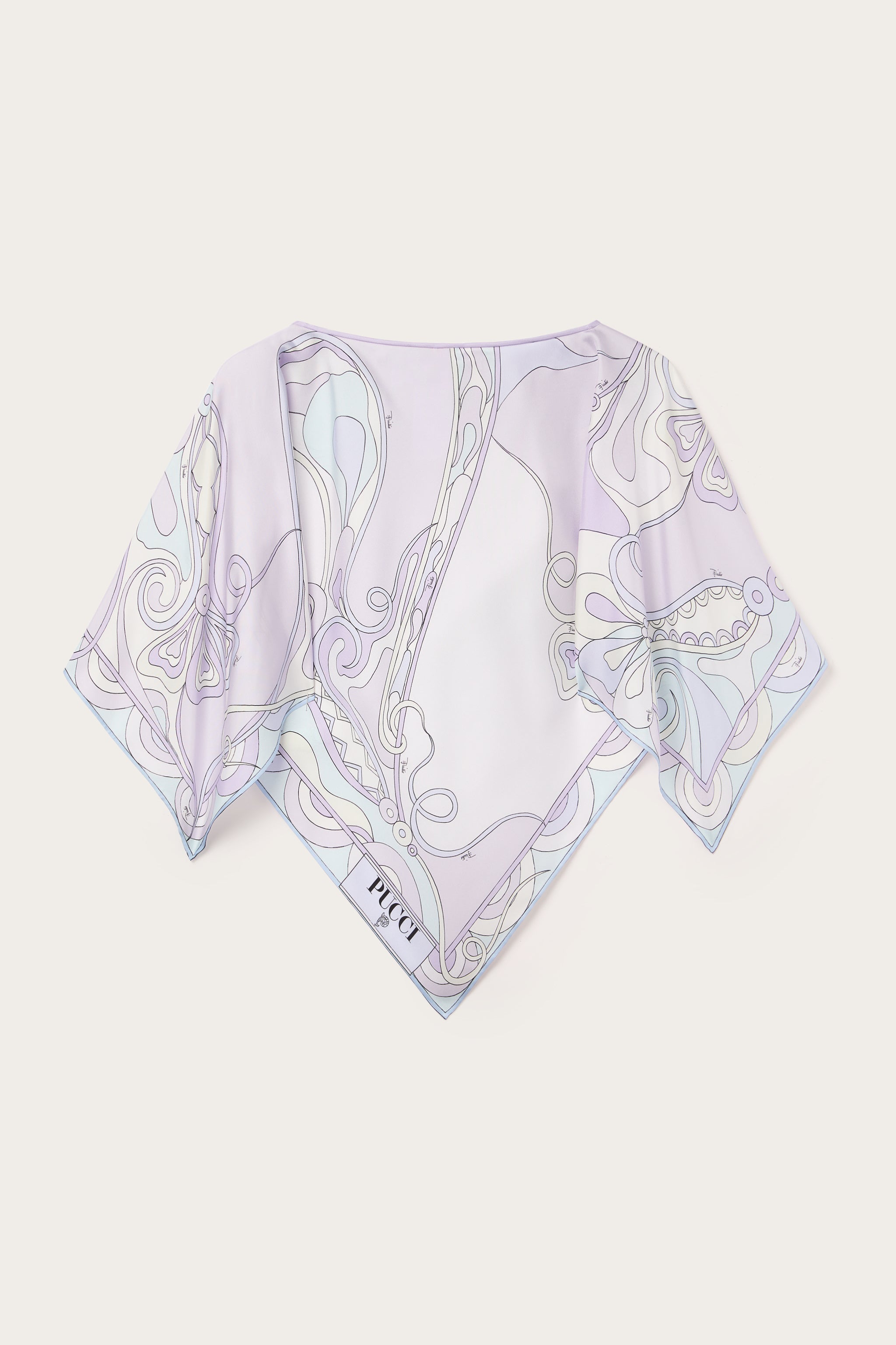 Orchidee Print Silk Cape Blouse
 WOMAN Pucci