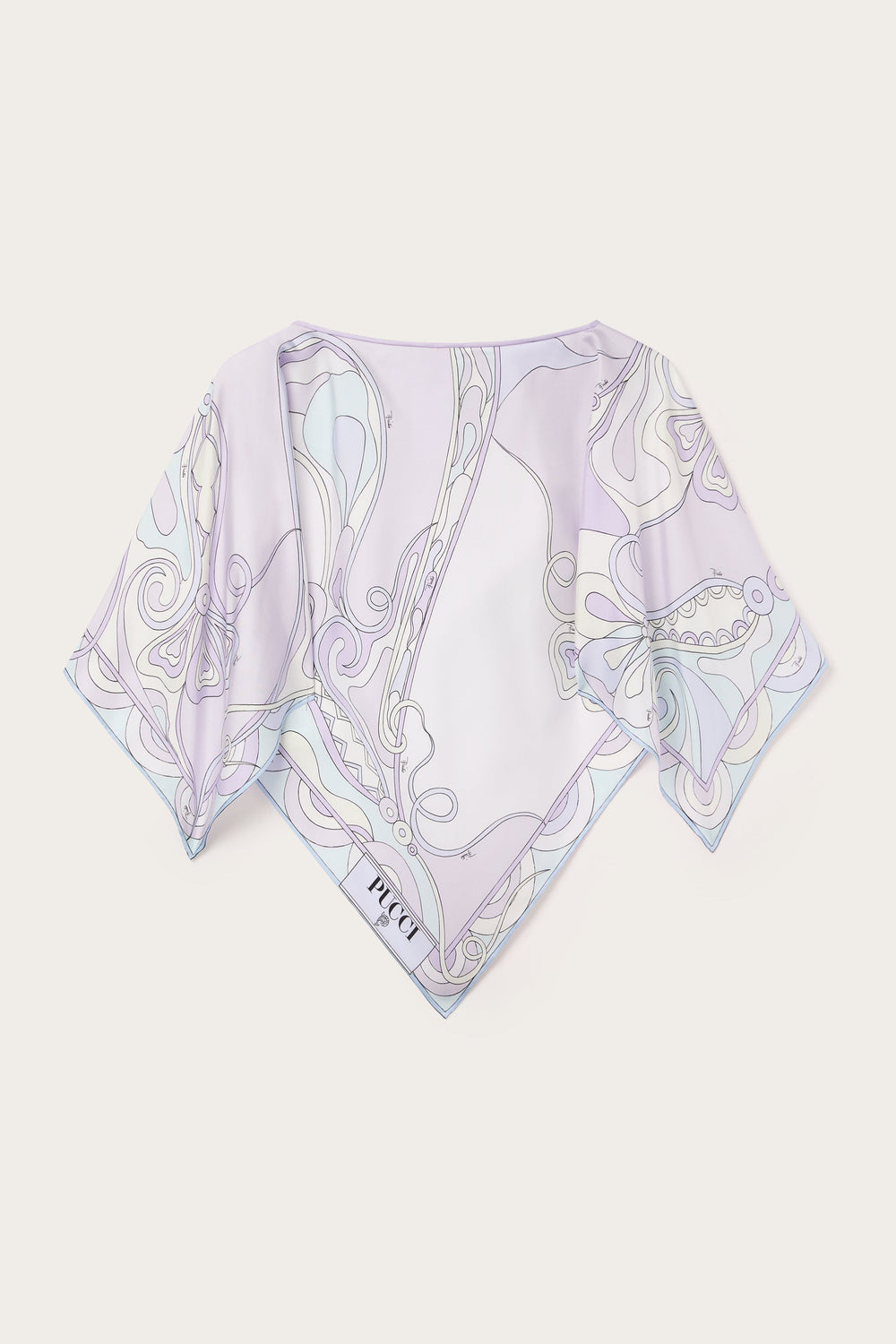 Orchidee Print Silk Cape Blouse
 WOMAN Pucci