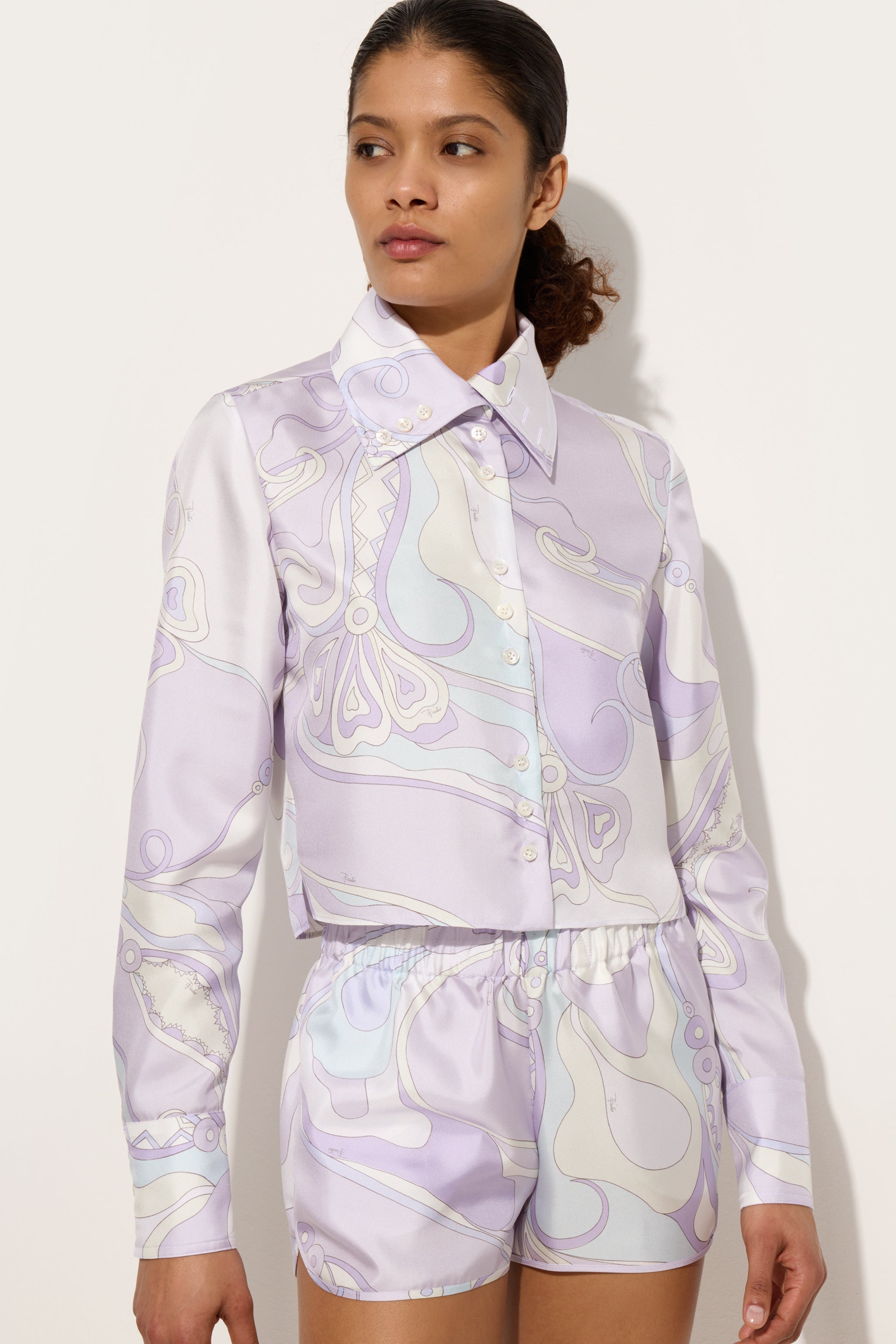 Orchidee Print Silk Twill Shirt
 WOMAN Pucci